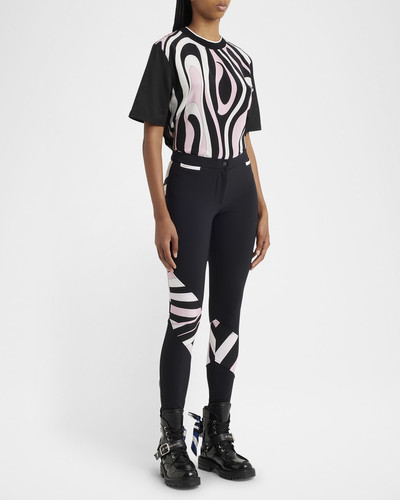 PUCCI Marmo-Print Diagonal Paneled Skinny-Leg Trousers outlook