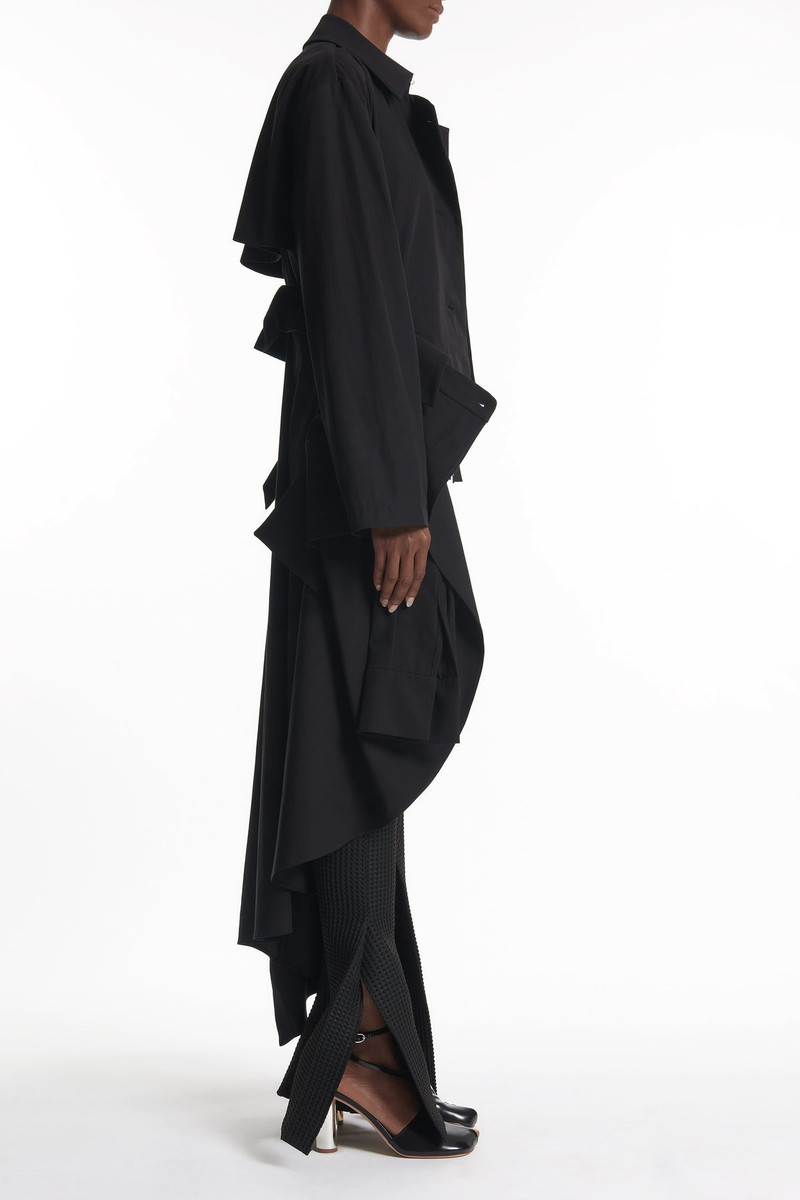 TRENCH COAT WITH SHIRT SLEEVE BELT BLACK 7