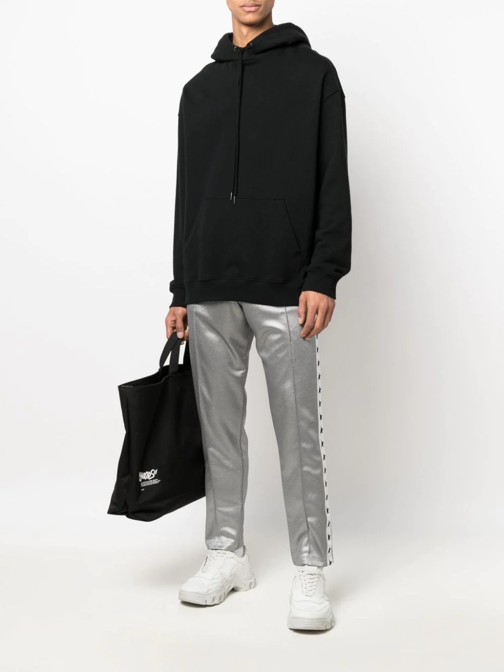 metallic star-stripe track pants - 2