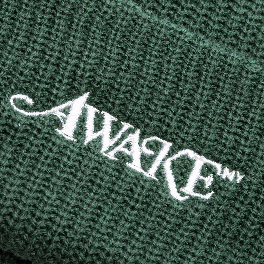 LOOSE GAUGE KNIT BEANIE - FOREST GREEN - 2