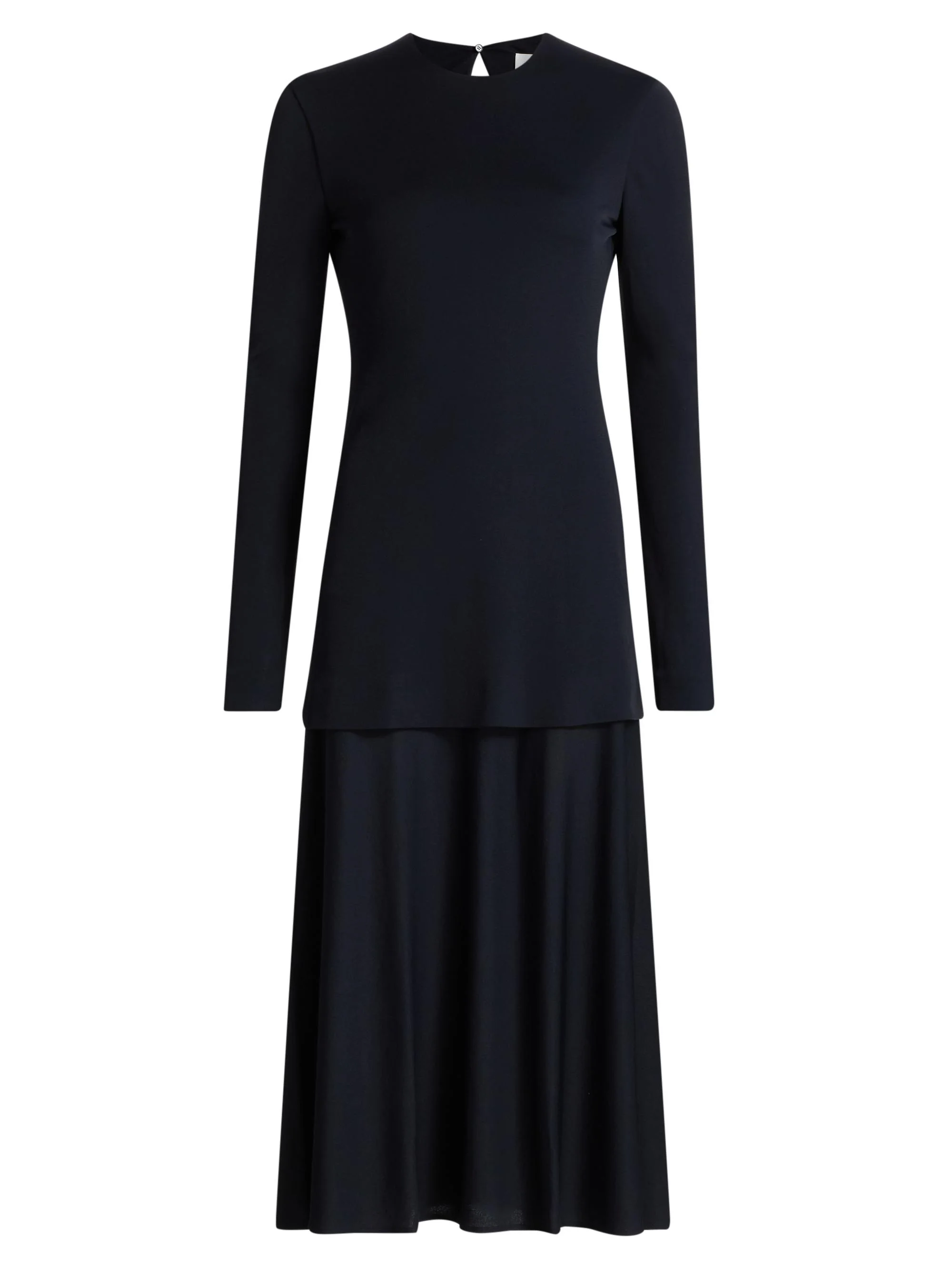 Women's Layered Drop-Waist Midi-Dress - Navy - 1