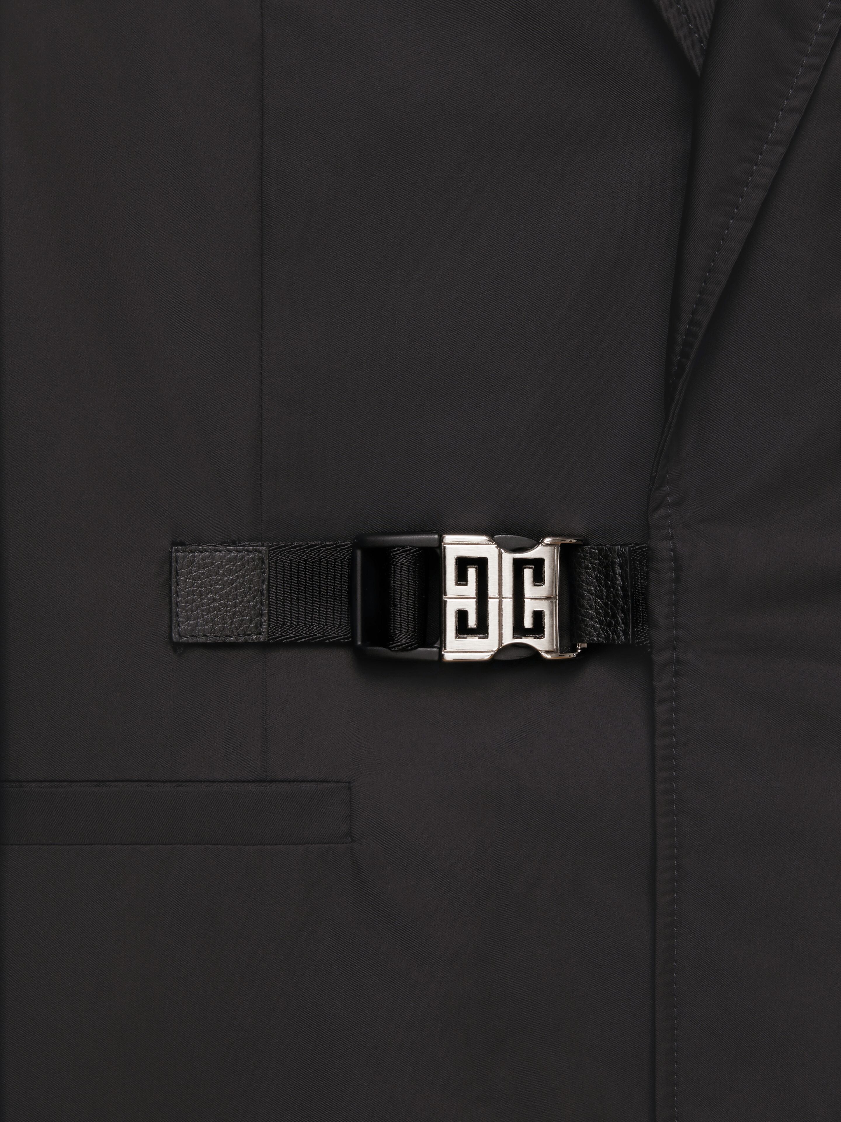 SLIM-FIT JACKET IN NYLON WITH 4G BUCKLE - 5