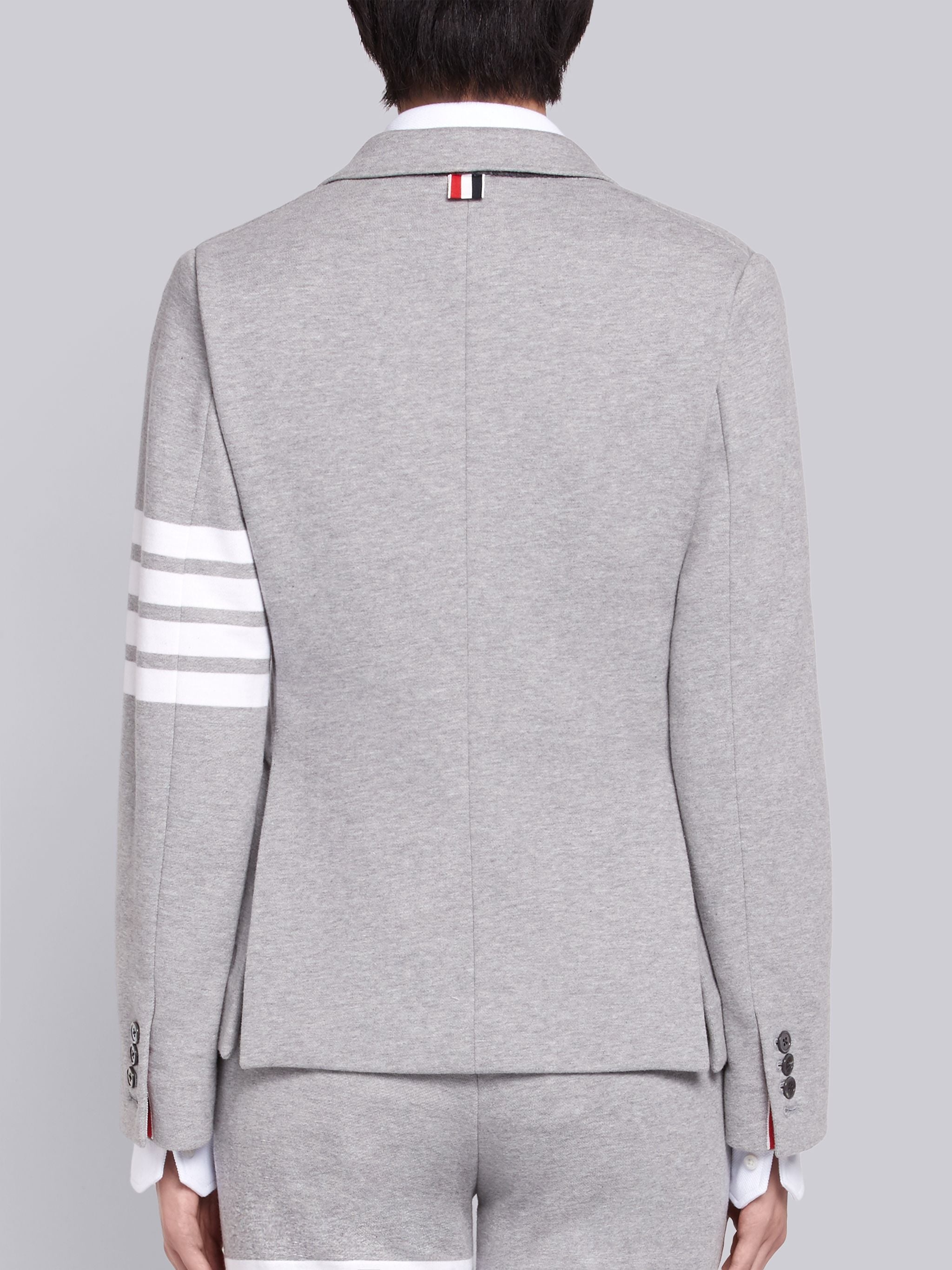 Light Grey Classic Loop Back Narrow Shoulder 4-Bar Jacket - 3