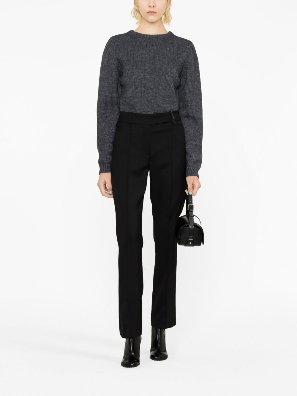 Monili-embellished bootcut trousers - 2