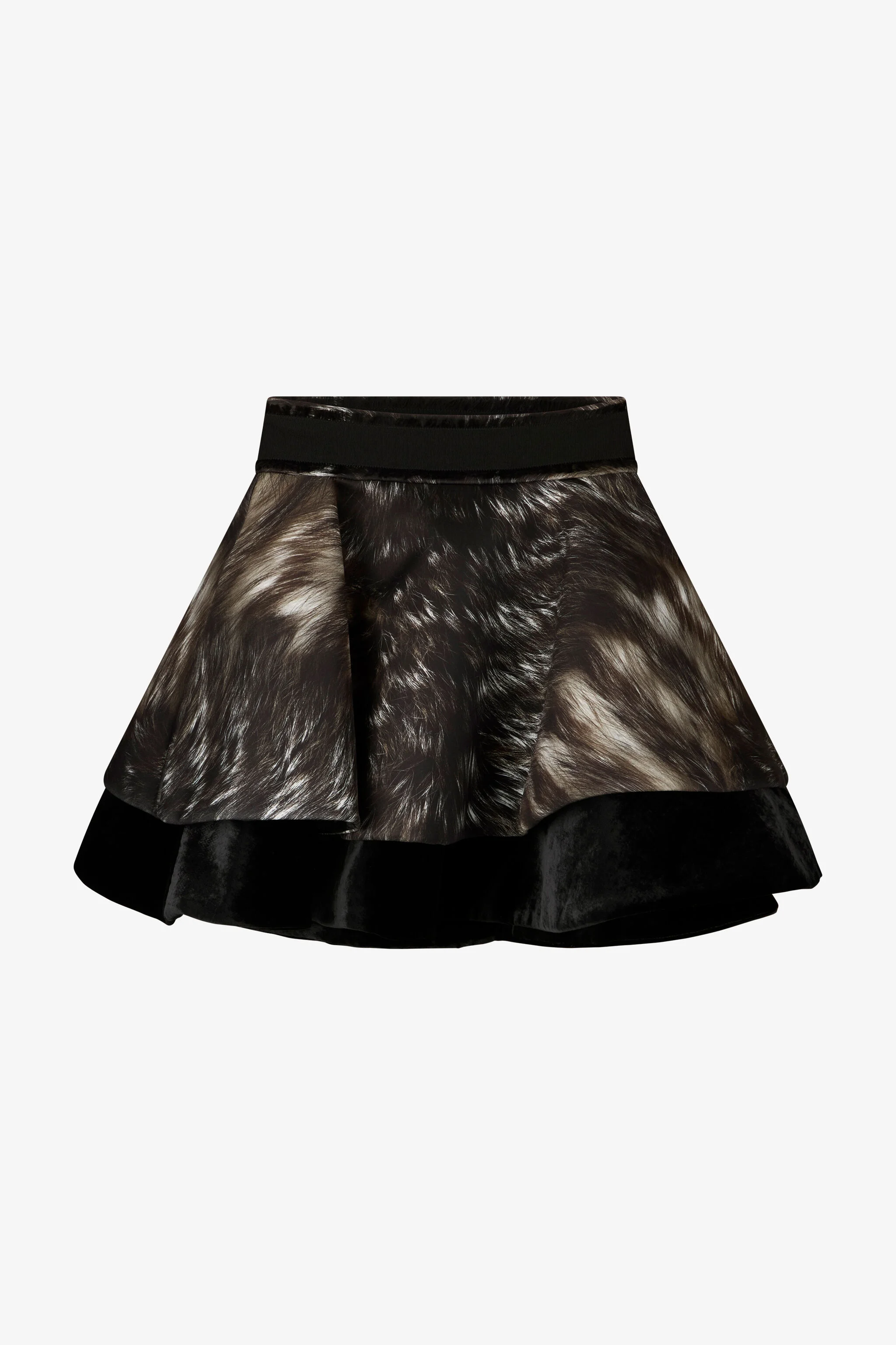 Skirt in Scuba Jersey with Fur Print - 1