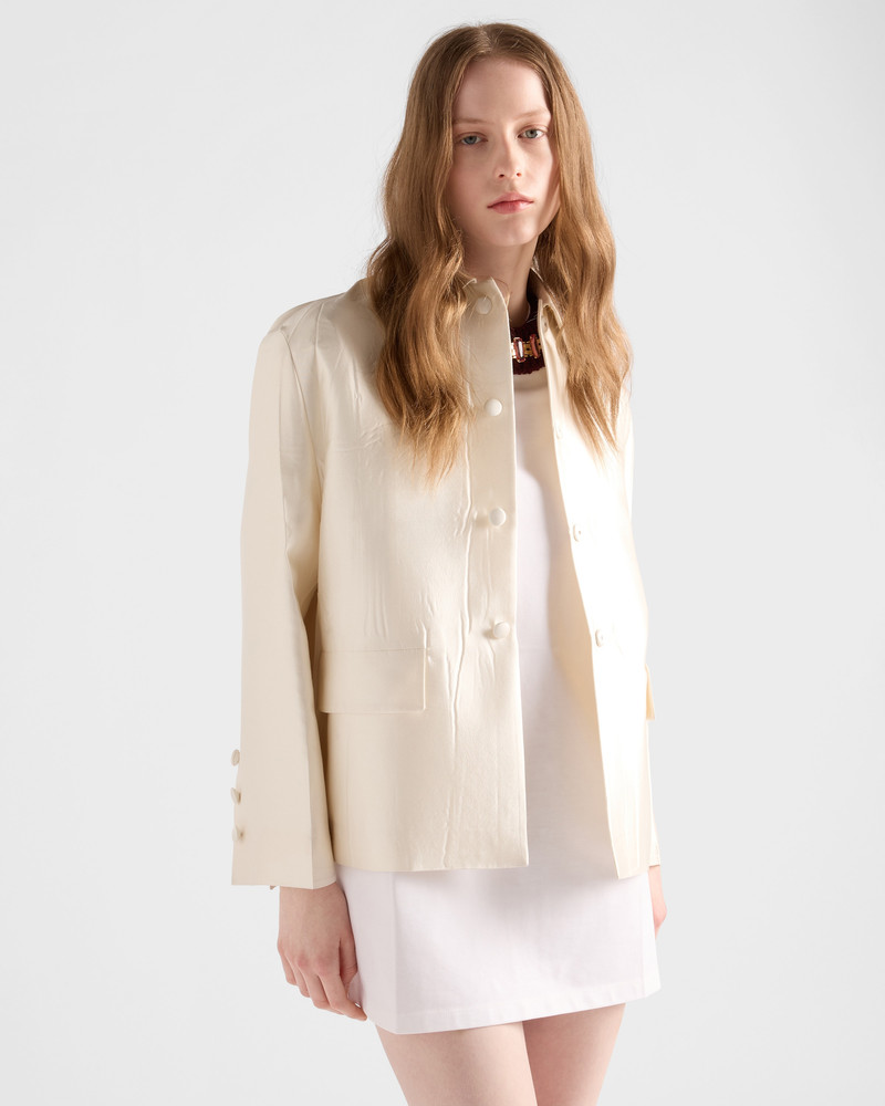 Single-breasted silk and wool jacket 3
