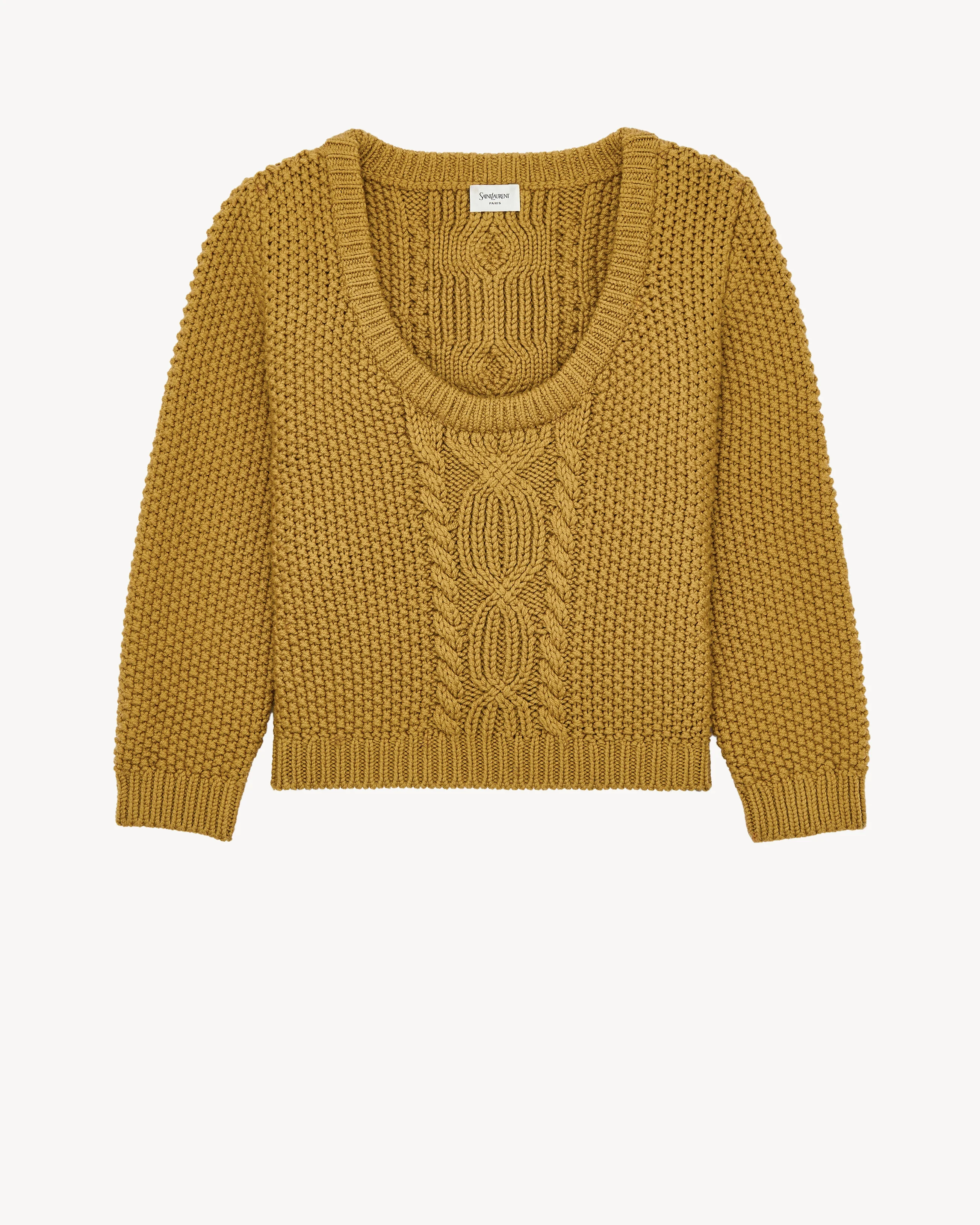 SCOOP-NECK SWEATER IN WOOL KNIT - 1