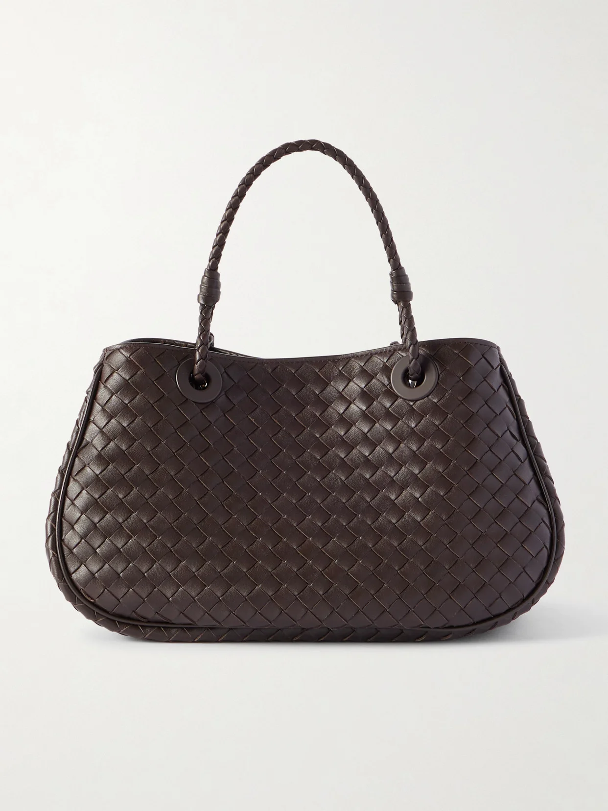 Basket Medium Intrecciato Leather Tote - 1
