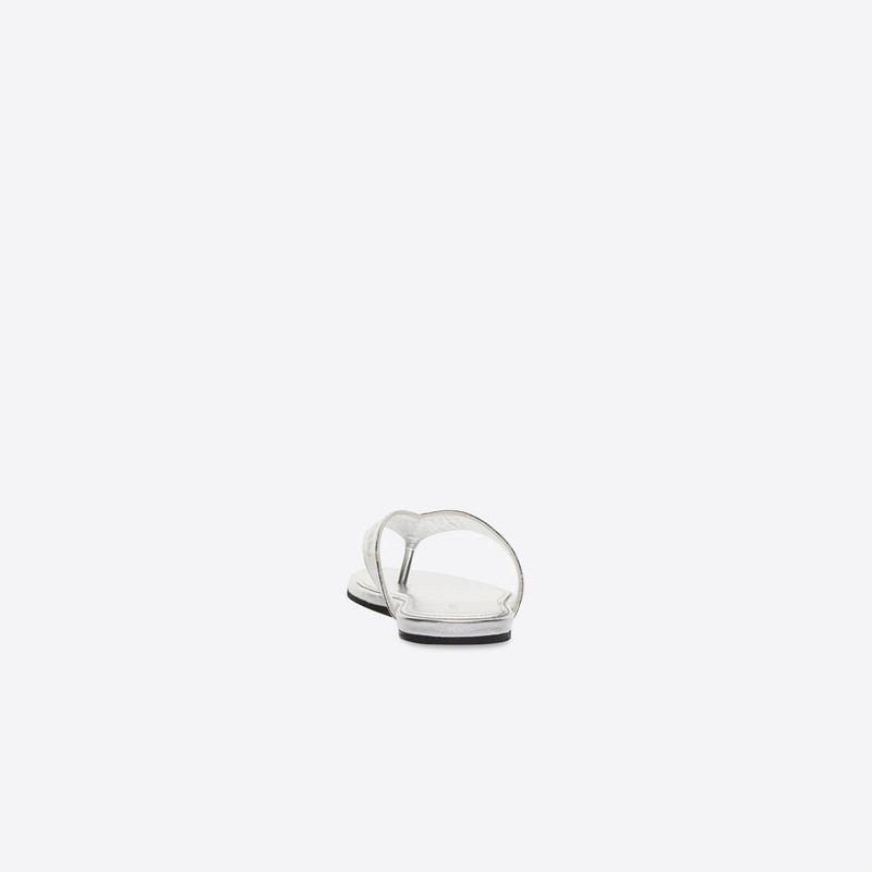 BALENCIAGA Women's Allover Logo Round Thong Sandal in Silver outlook