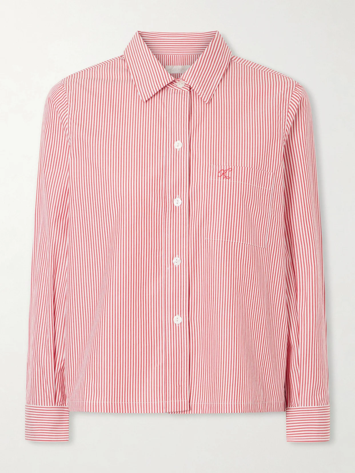 Vella Logo-embroidered Striped Cotton-poplin Shirt - 1