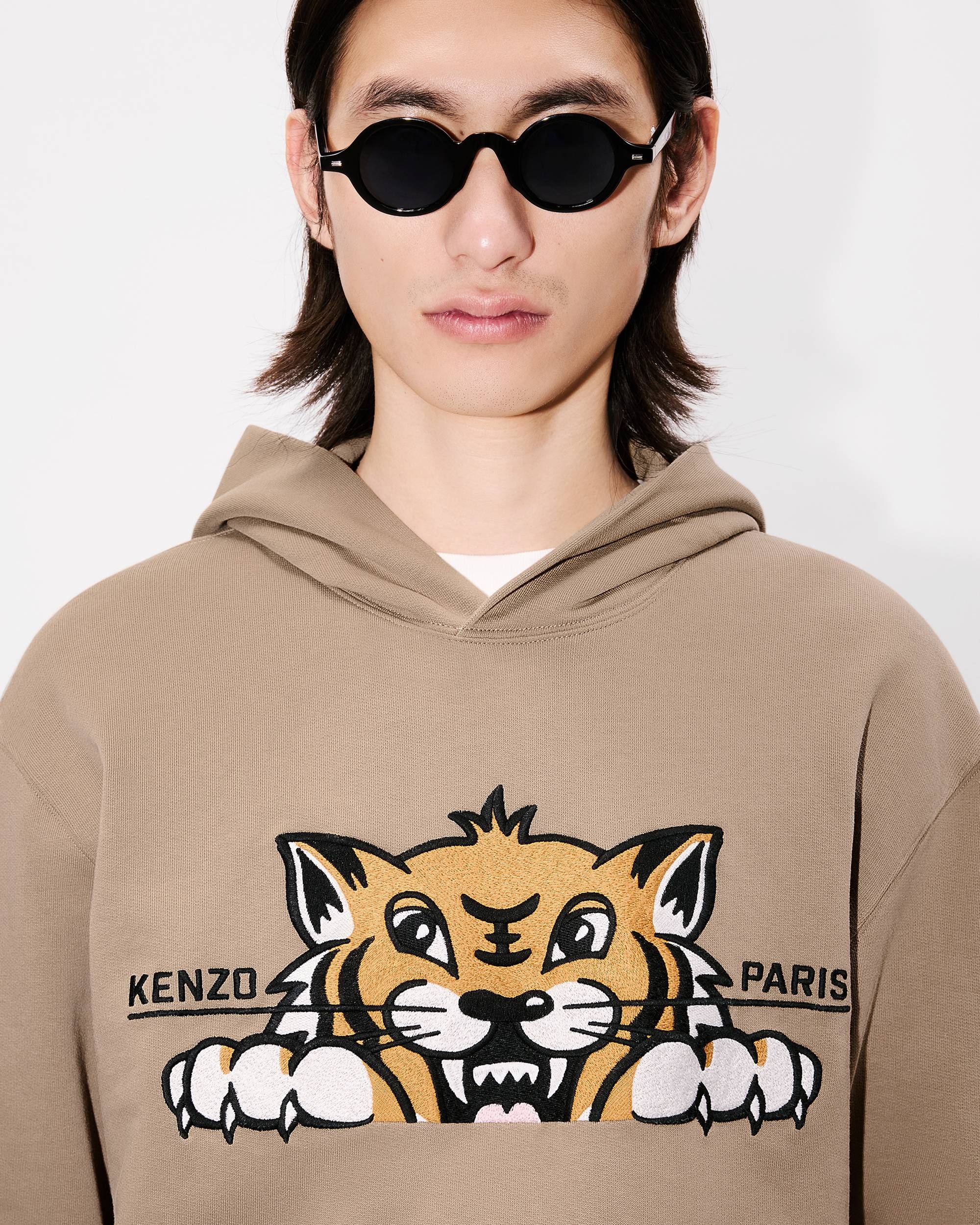 'KENZO Happy Tiger' embroidered hoodie in cotton - 6