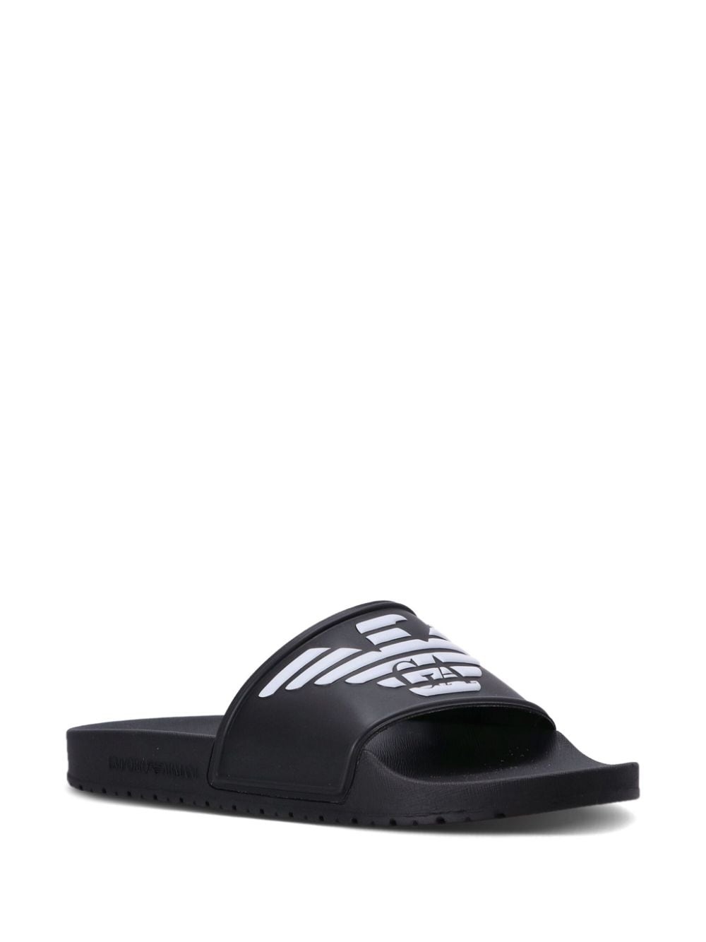 logo-embossed ridged-sole slides - 2