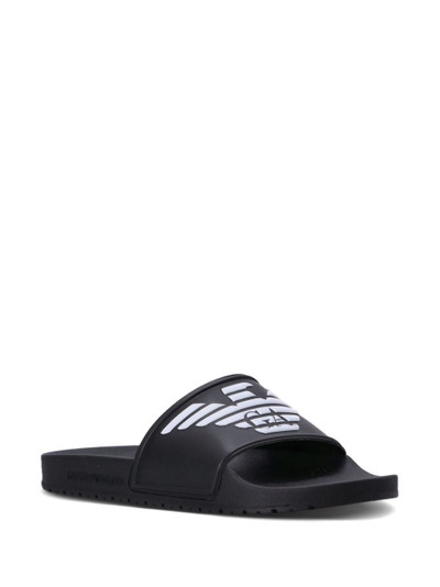 EMPORIO ARMANI logo-embossed ridged-sole slides outlook