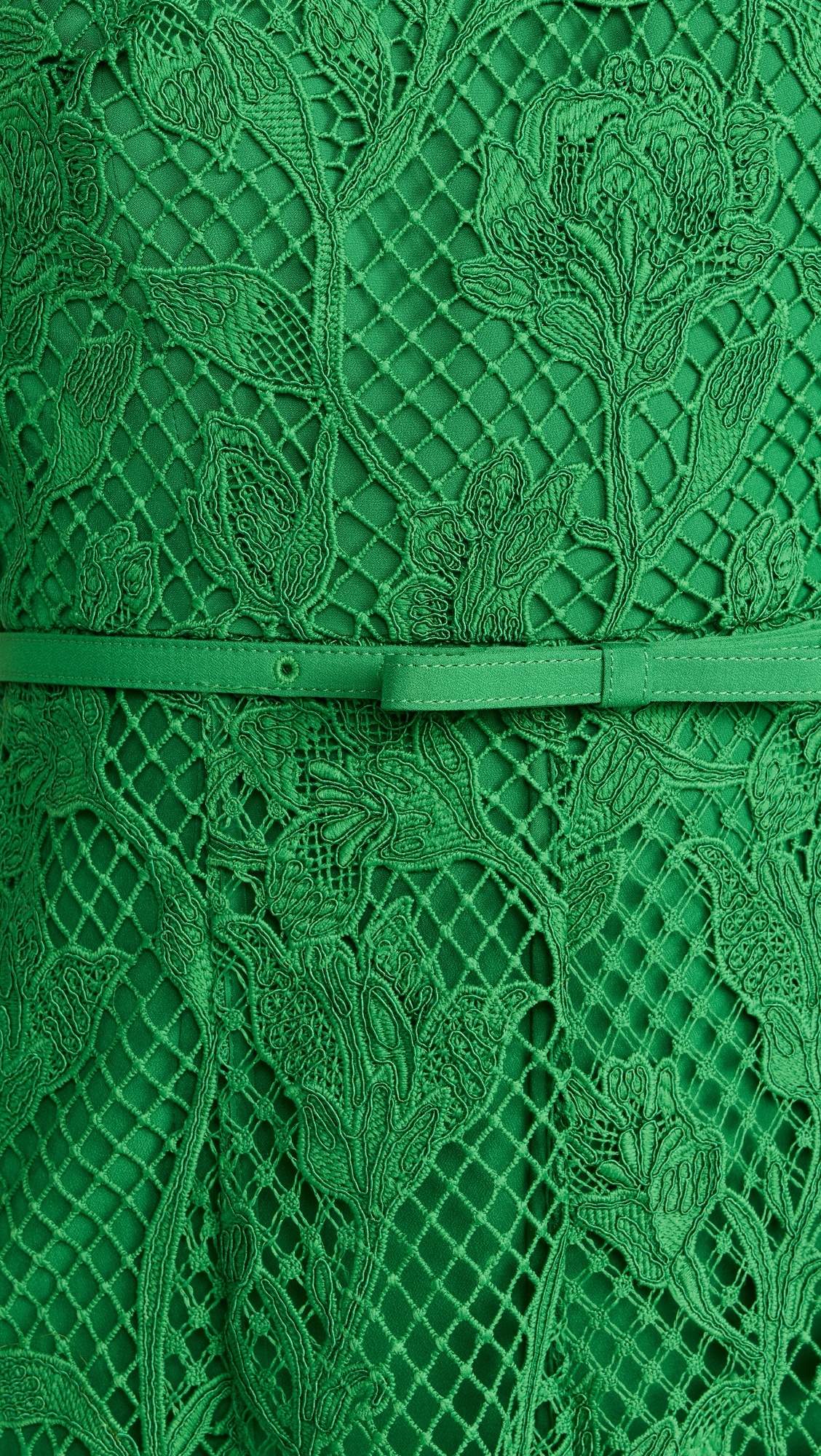 Green Lace Sleeveless Midi Dress - 5