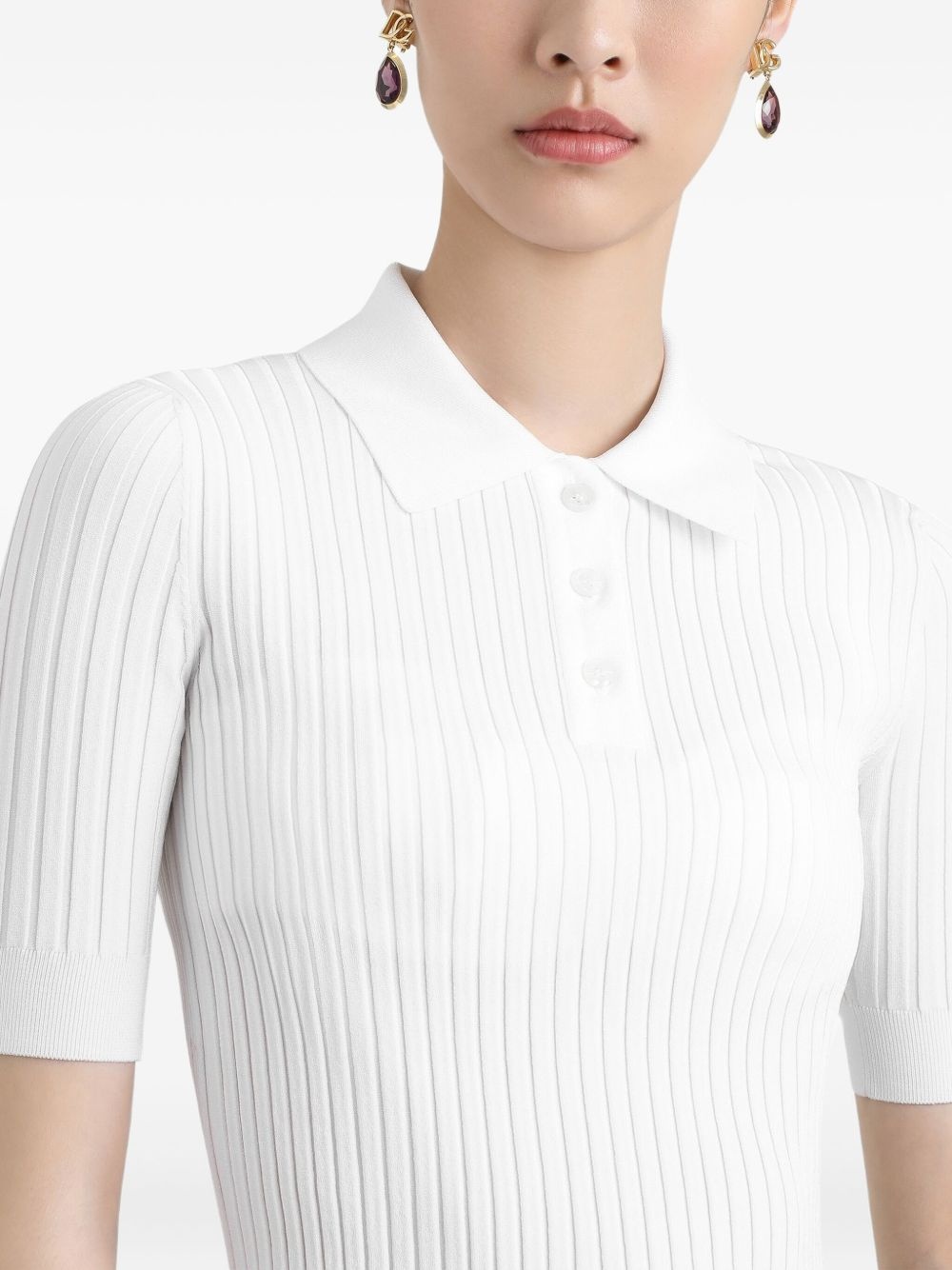 ribbed polo top - 4