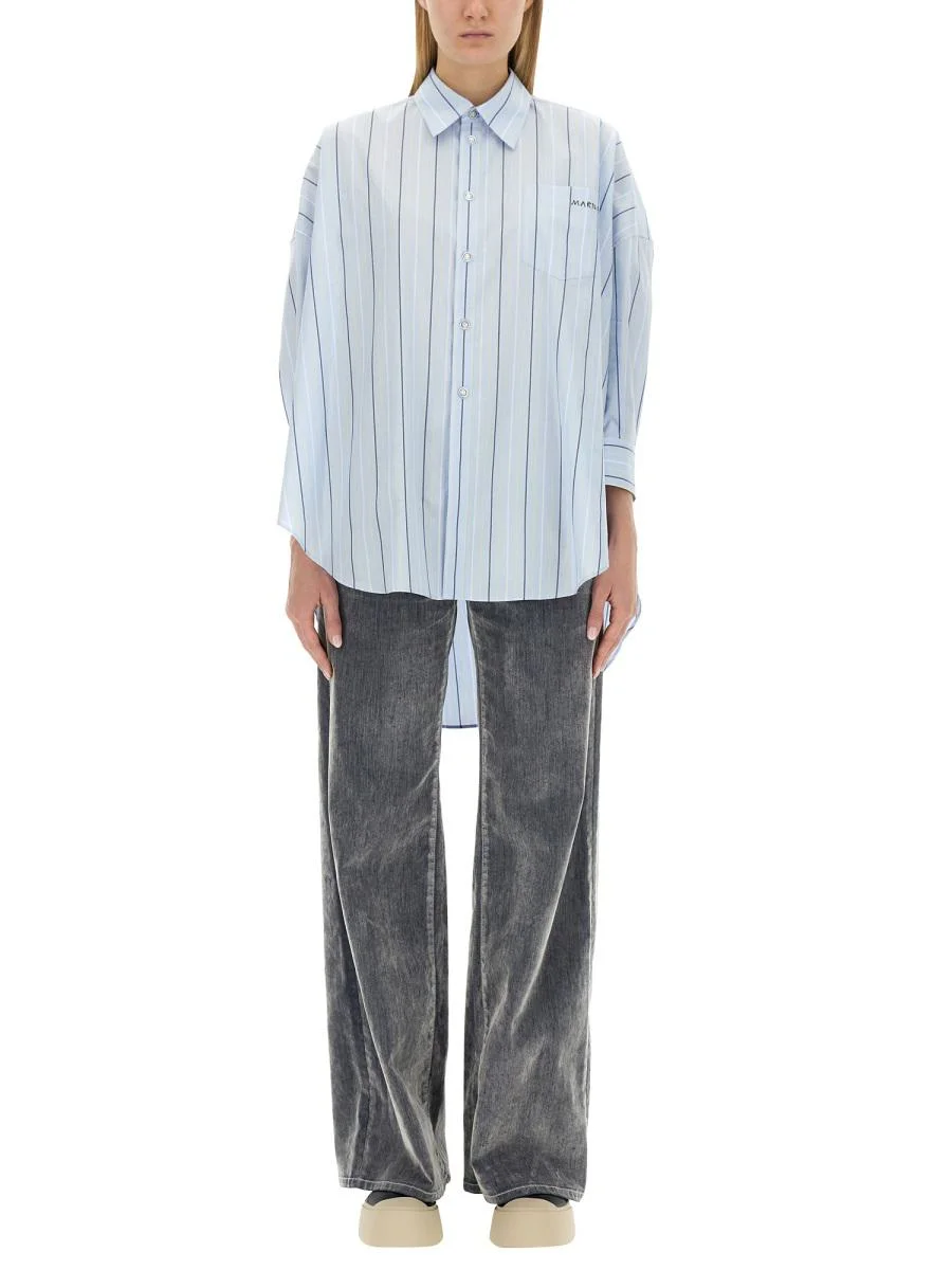 MARNI ASYMMETRICAL STRIPED SHIRT - 1