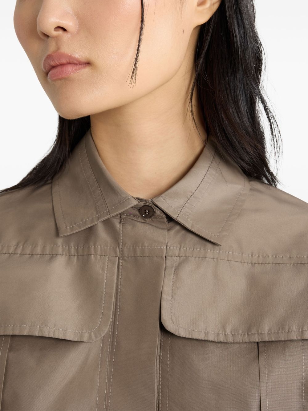cropped faille safari shirt - 5