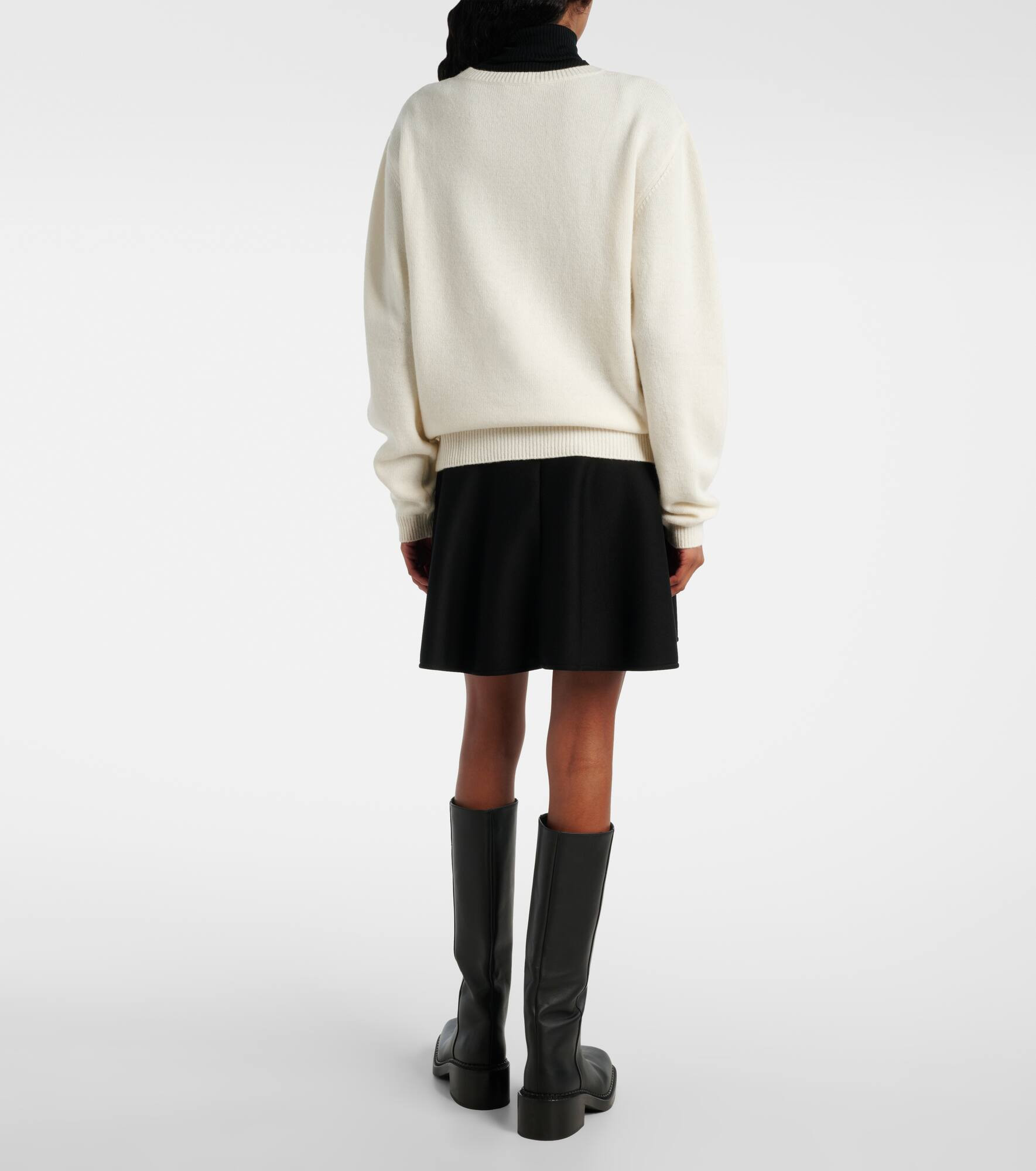 Logo wool and cashmere sweater - 3