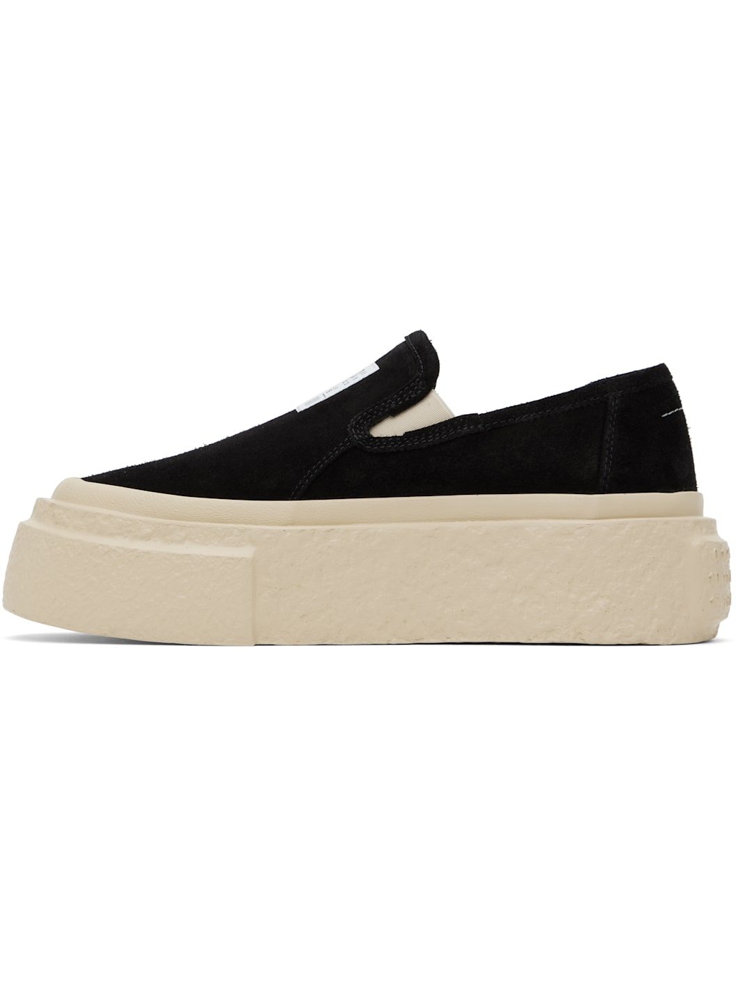 Black Suede Platform Slip-On Sneakers - 3