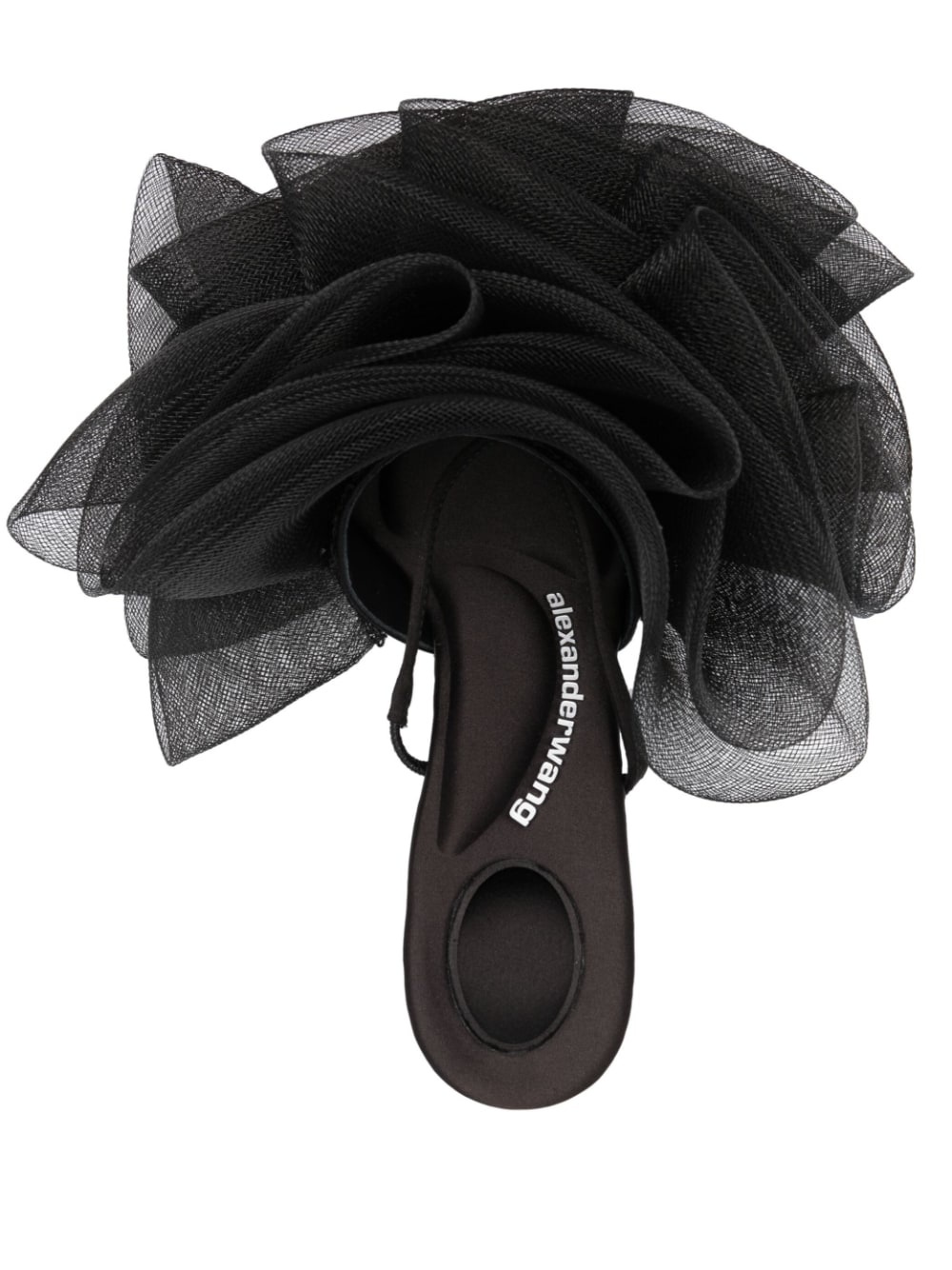 ruched tulle mules - 4