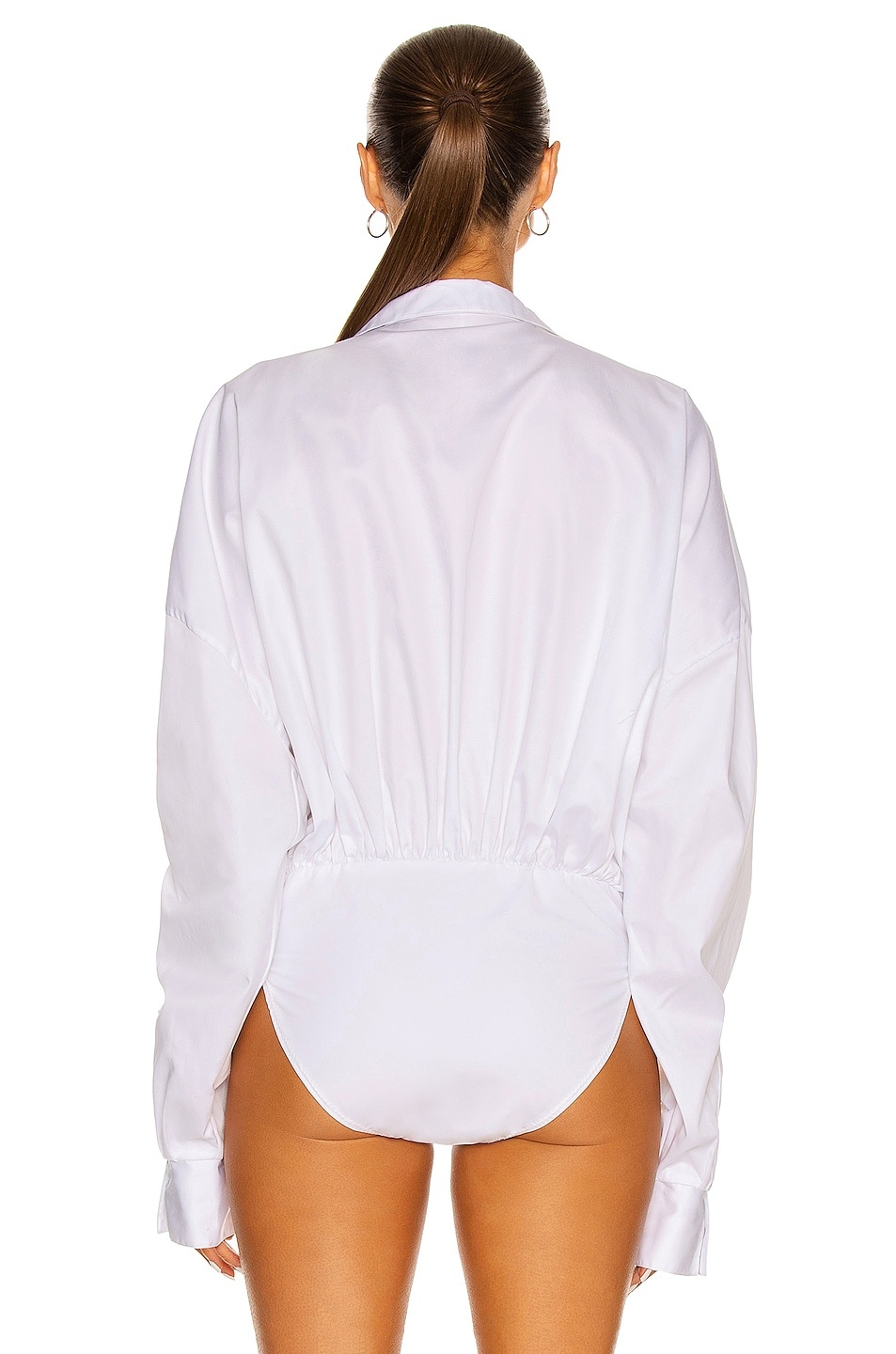 Oversized Boyfriend Shirt Bodysuit - 4
