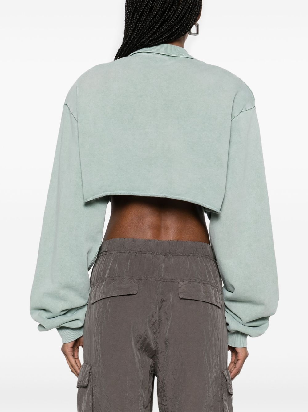 washed-effect cropped polo shirt - 4
