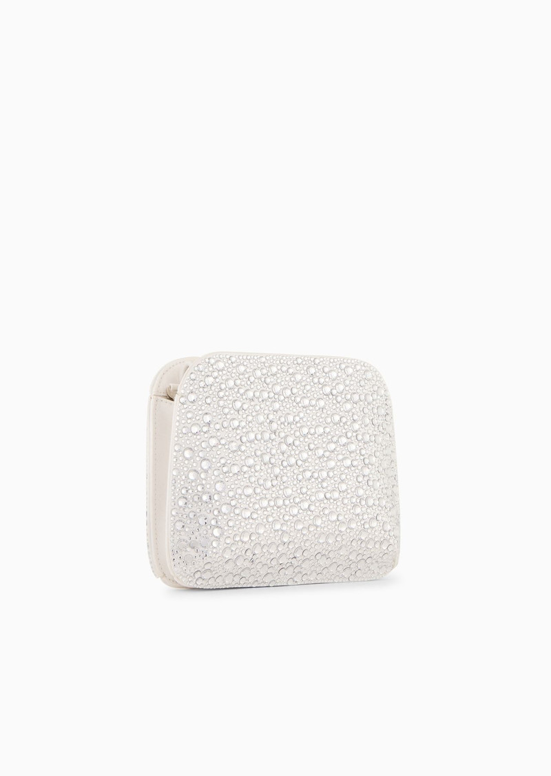 GIORGIO ARMANI La Prima satin and rhinestone clutch bag outlook