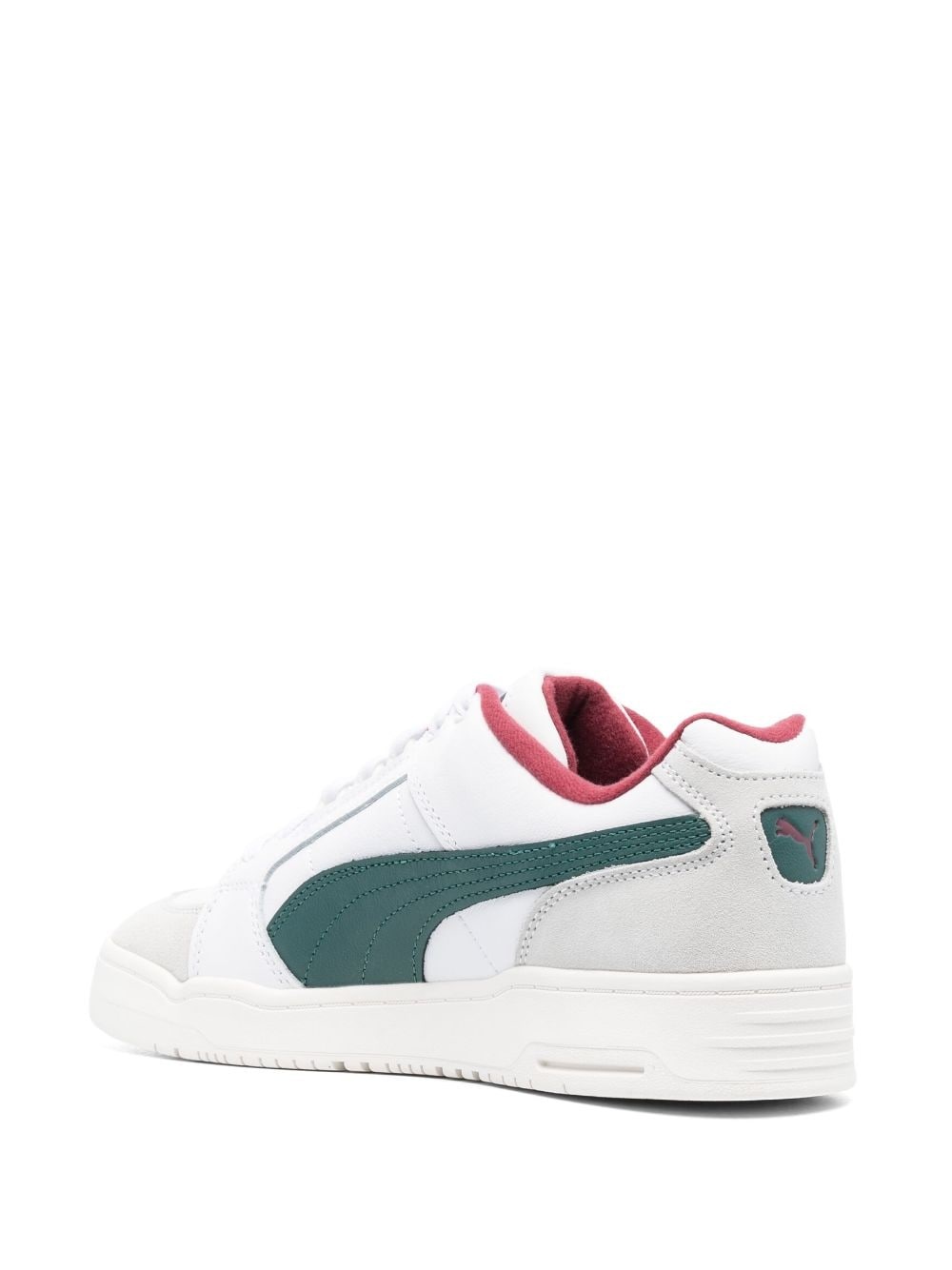 colour-block panelled leather low-top sneakers - 3