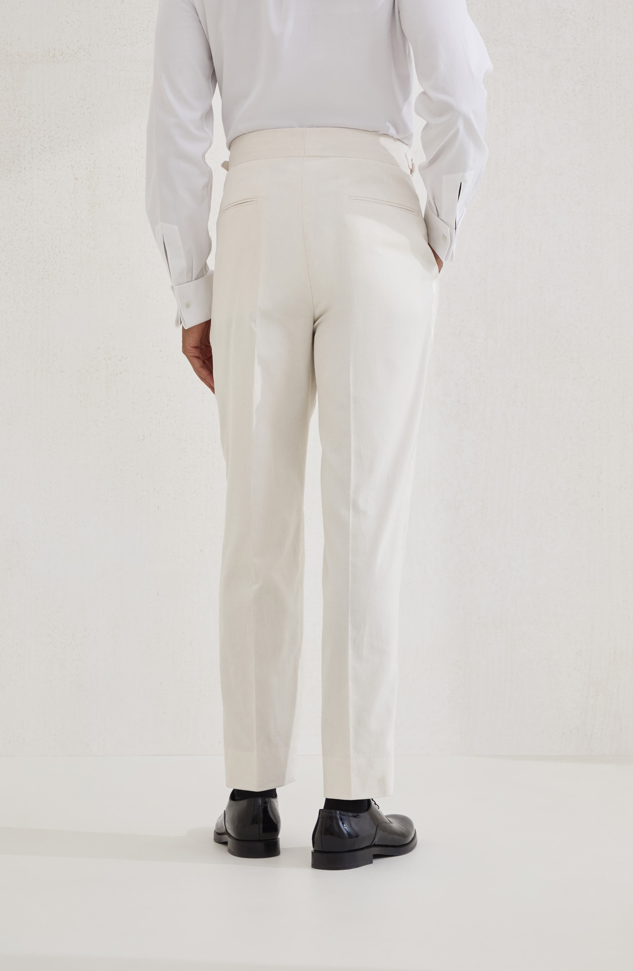 Brunello Cucinelli Tuxedo trousers with pleats in Milk at Nordstrom - 3
