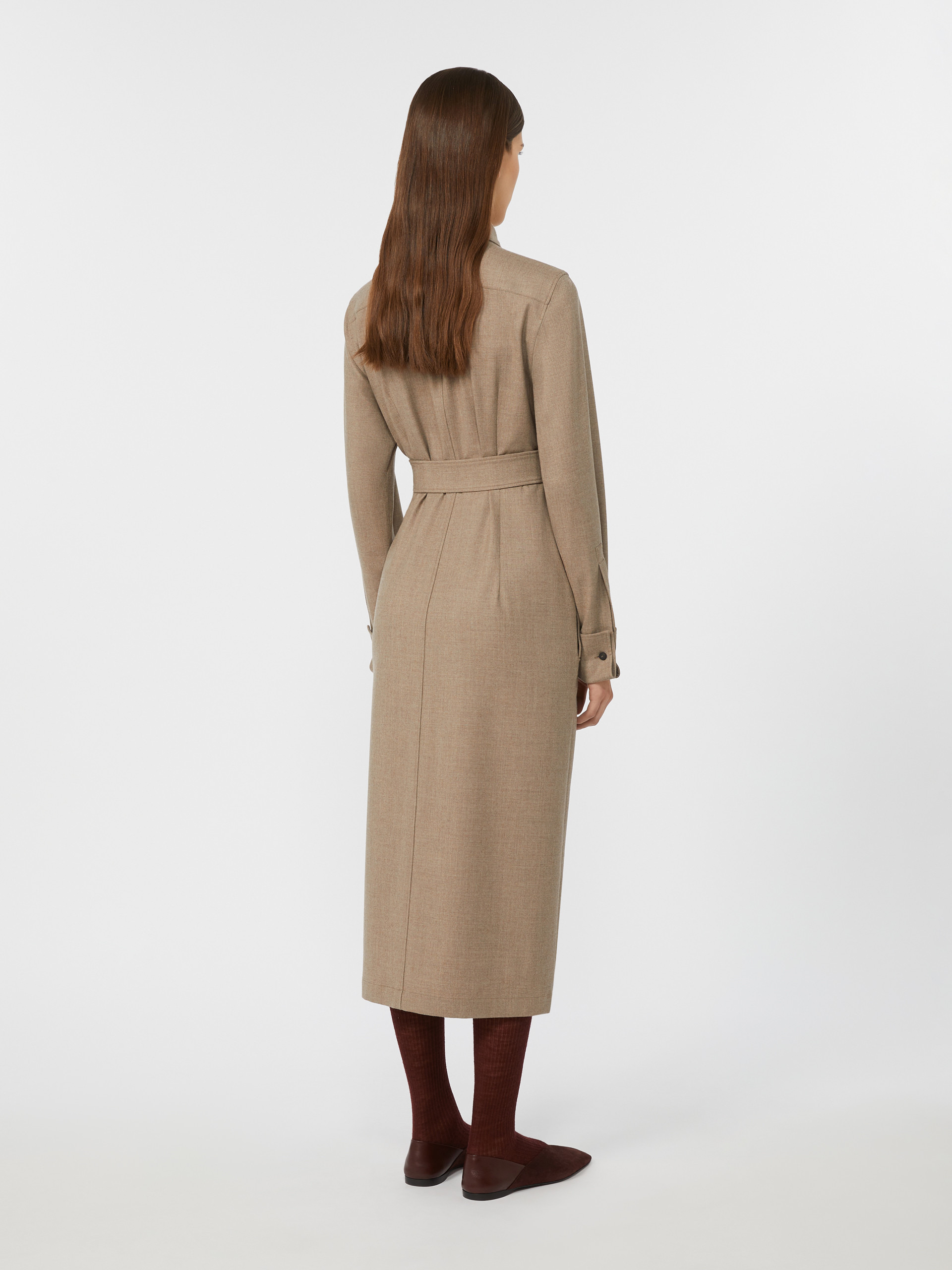 PALLINO Slim-fit cashmere foulé dress - 4