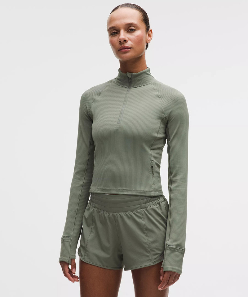 It's Rulu Ribbed Cropped Half Zip *Updated 1