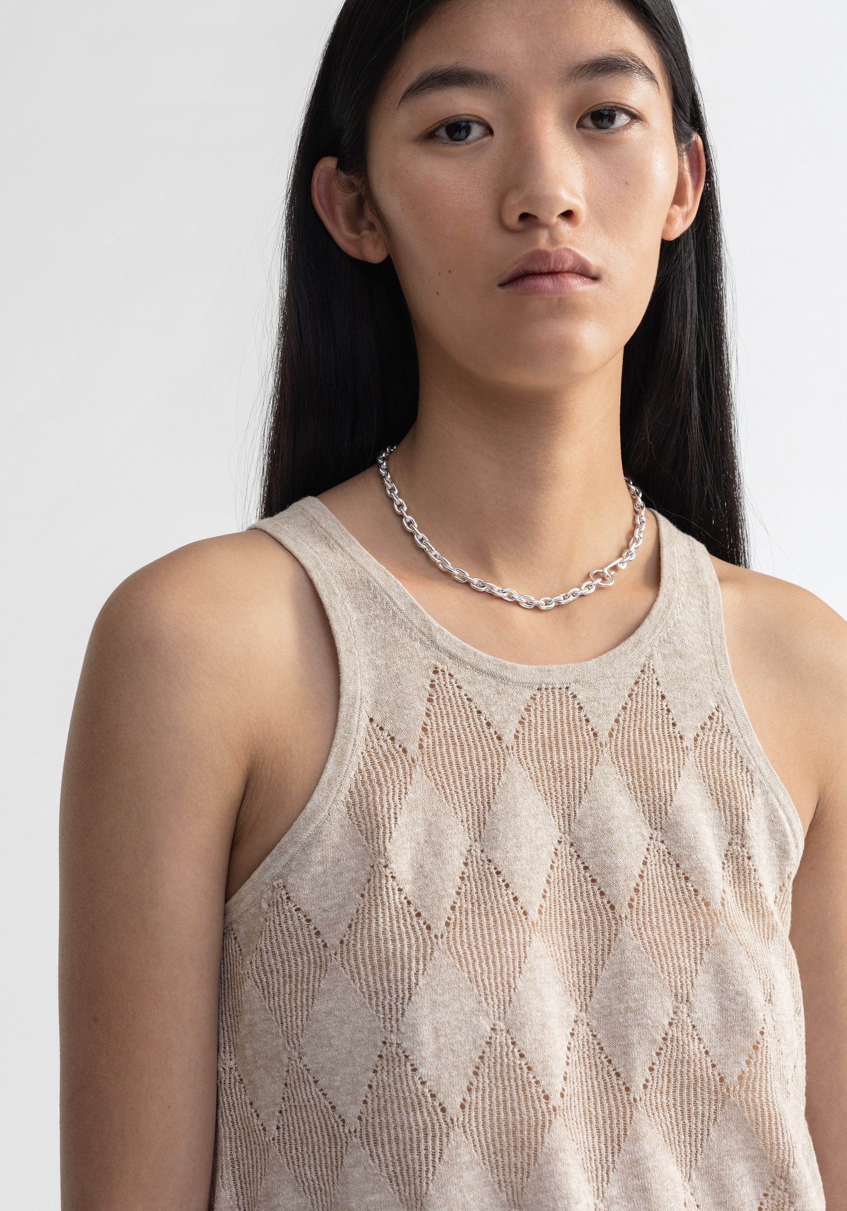 KISMET
Diamond knit racer neck top - 2