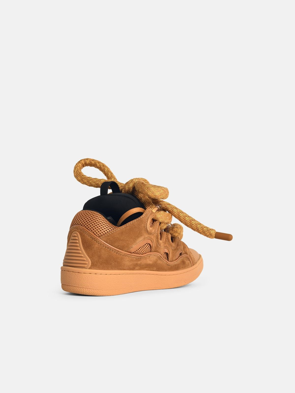 'CURB' BEIGE LEATHER BLEND SNEAKERS - 3