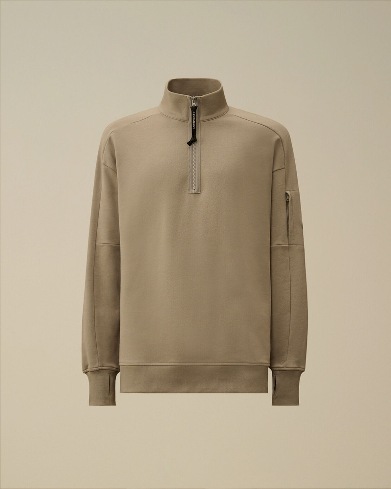 Diagonal Raised Fleece Half Zip Lens Sweatshirt 1