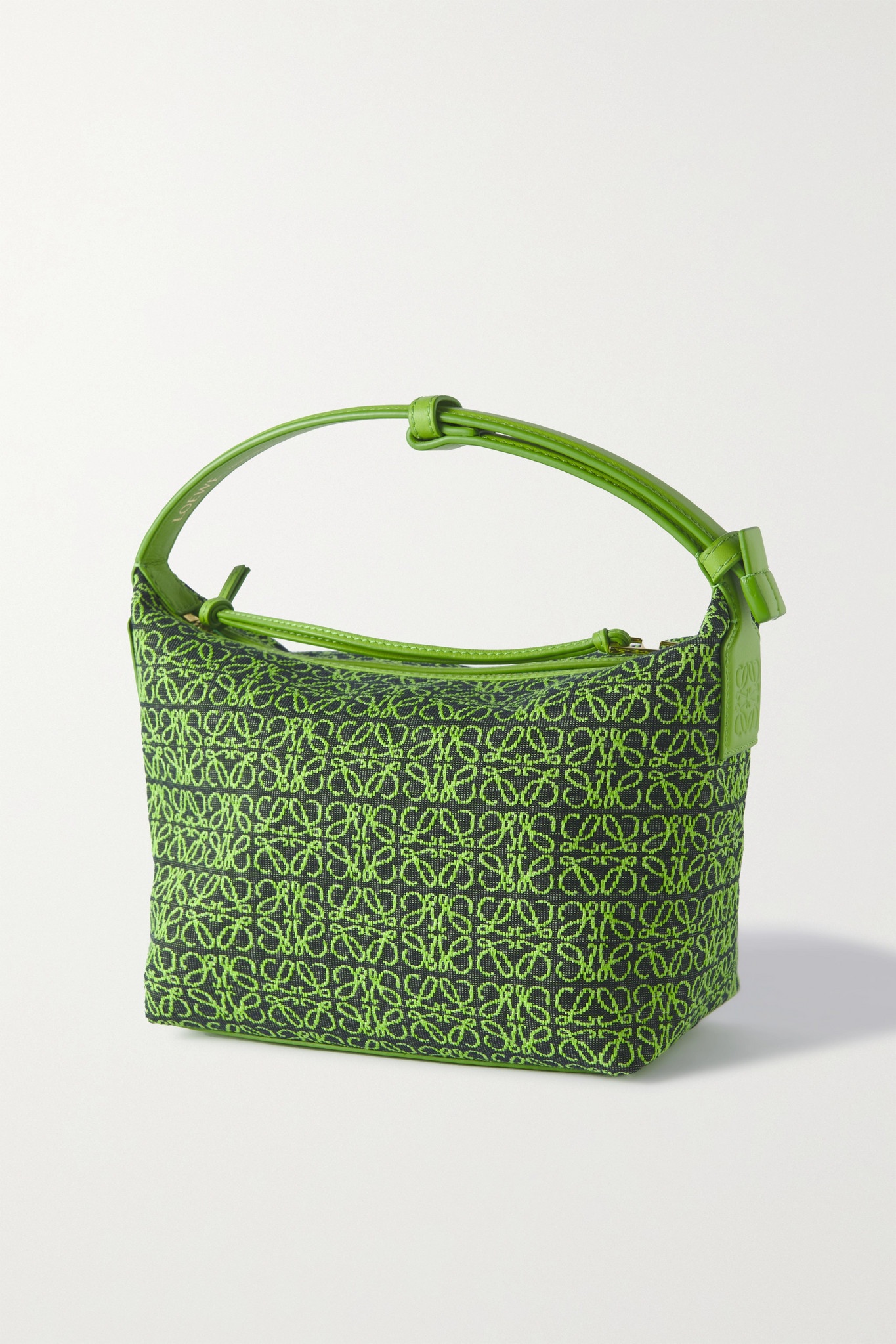 Cubi Anagram small leather-trimmed logo-jacquard tote - 3