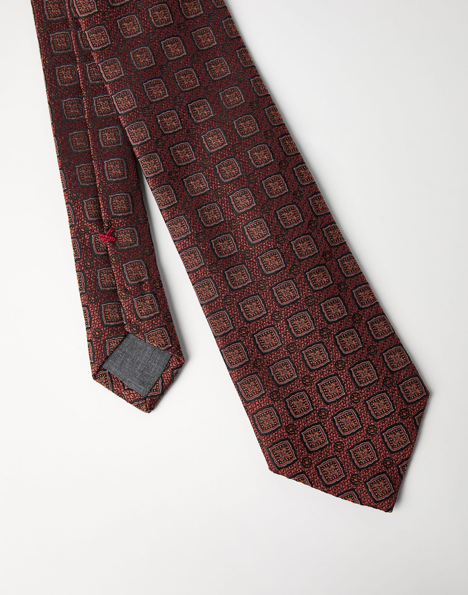 Silk geometric jacquard tie - 2