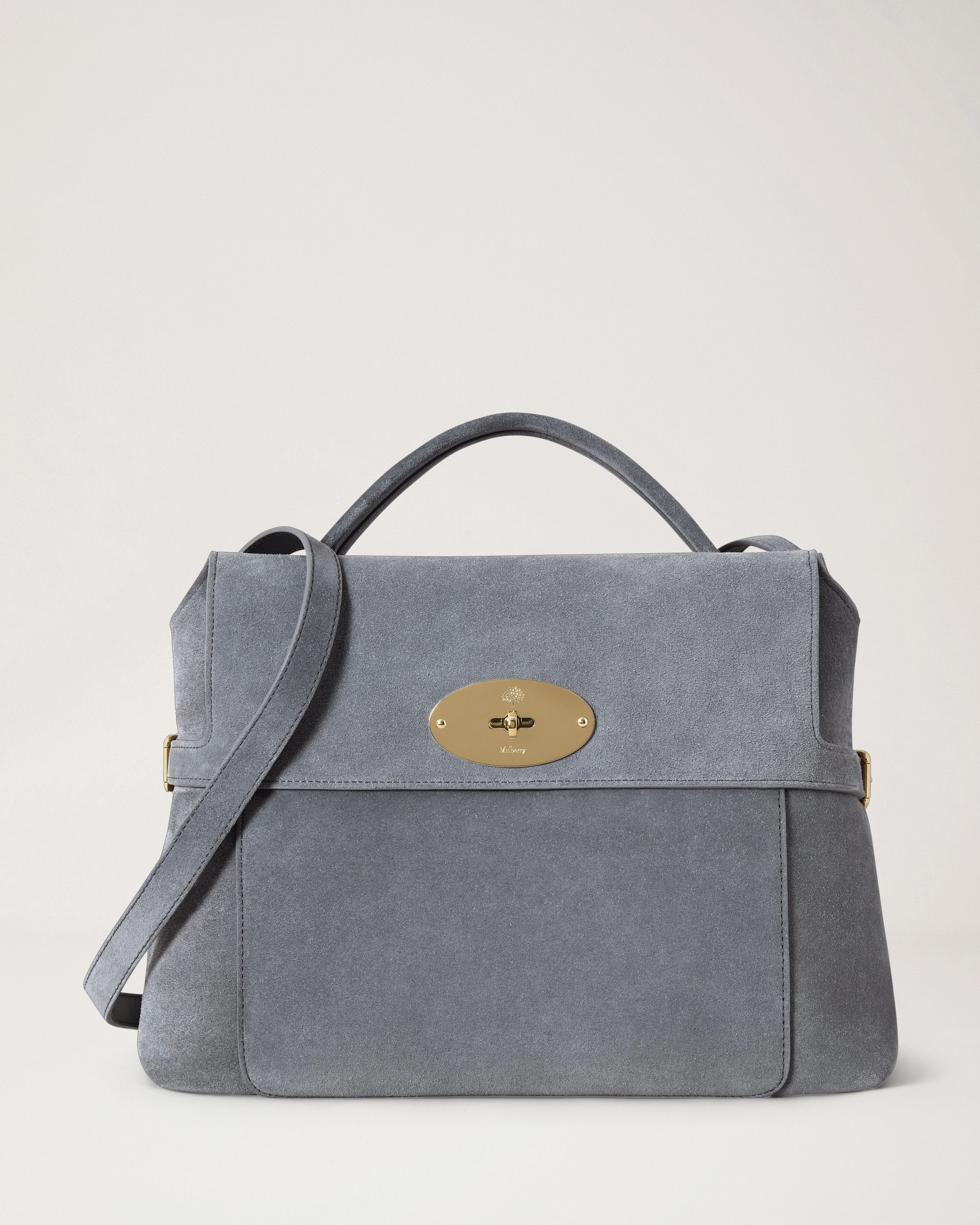 Stevie Top Handle Foggy Grey Suede - 1