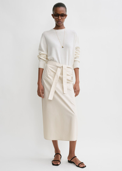 Totême Tie-waist cotton skirt stone outlook