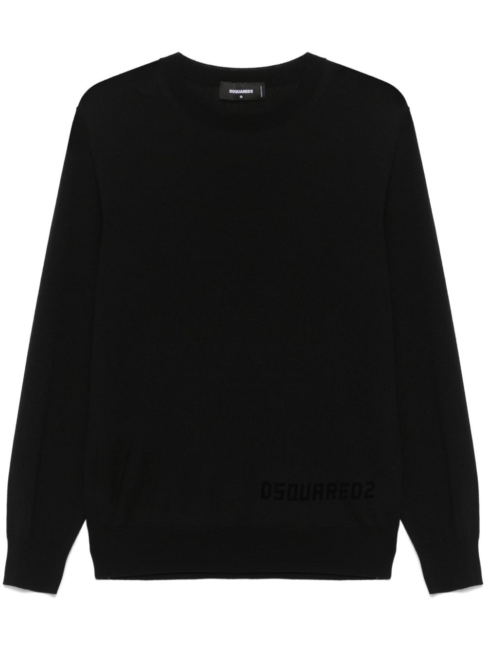 flocked-logo sweater - 1