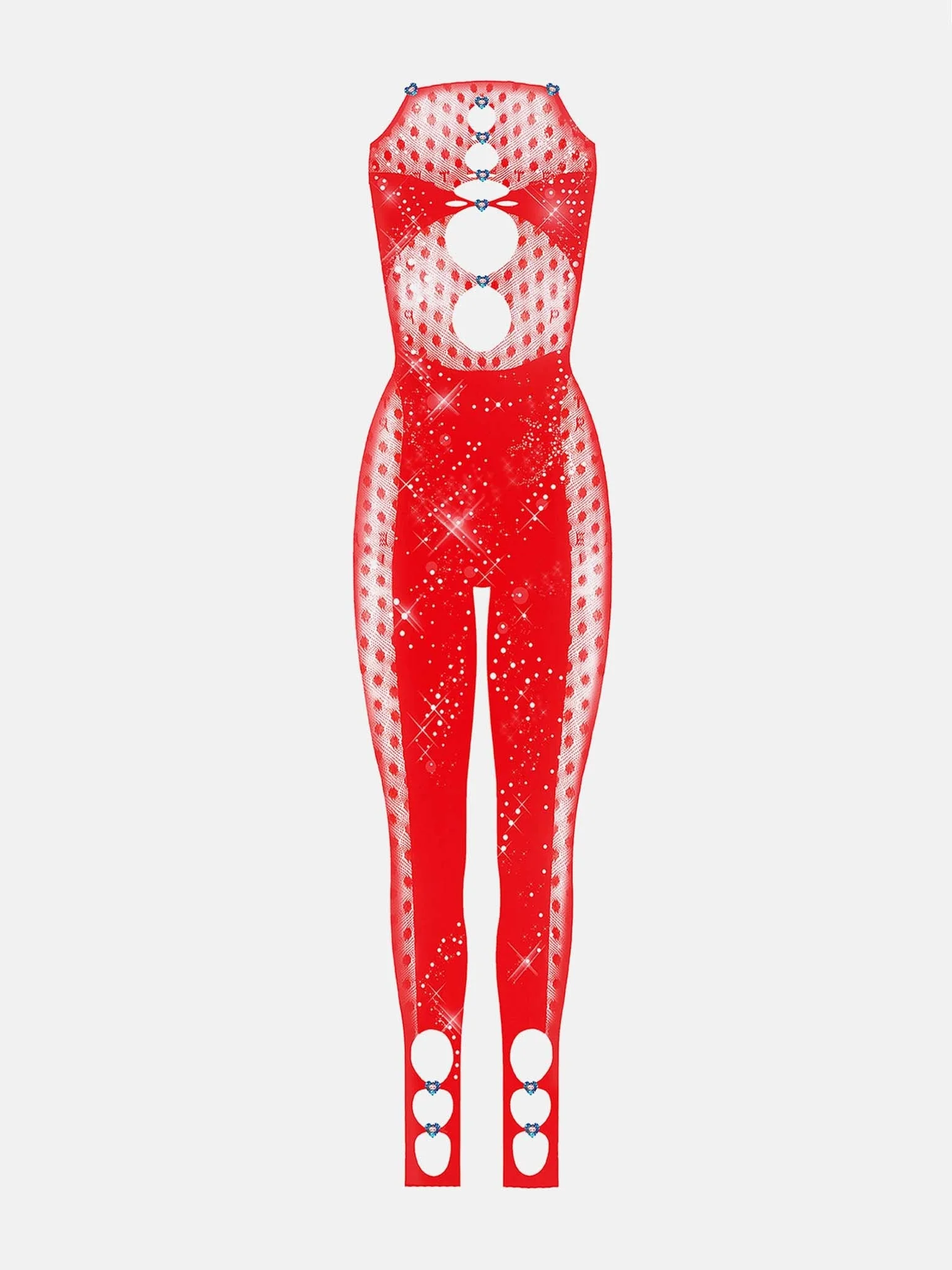 RHINESTONED JANICE JUMPSUIT HEARTBREAKER - 1