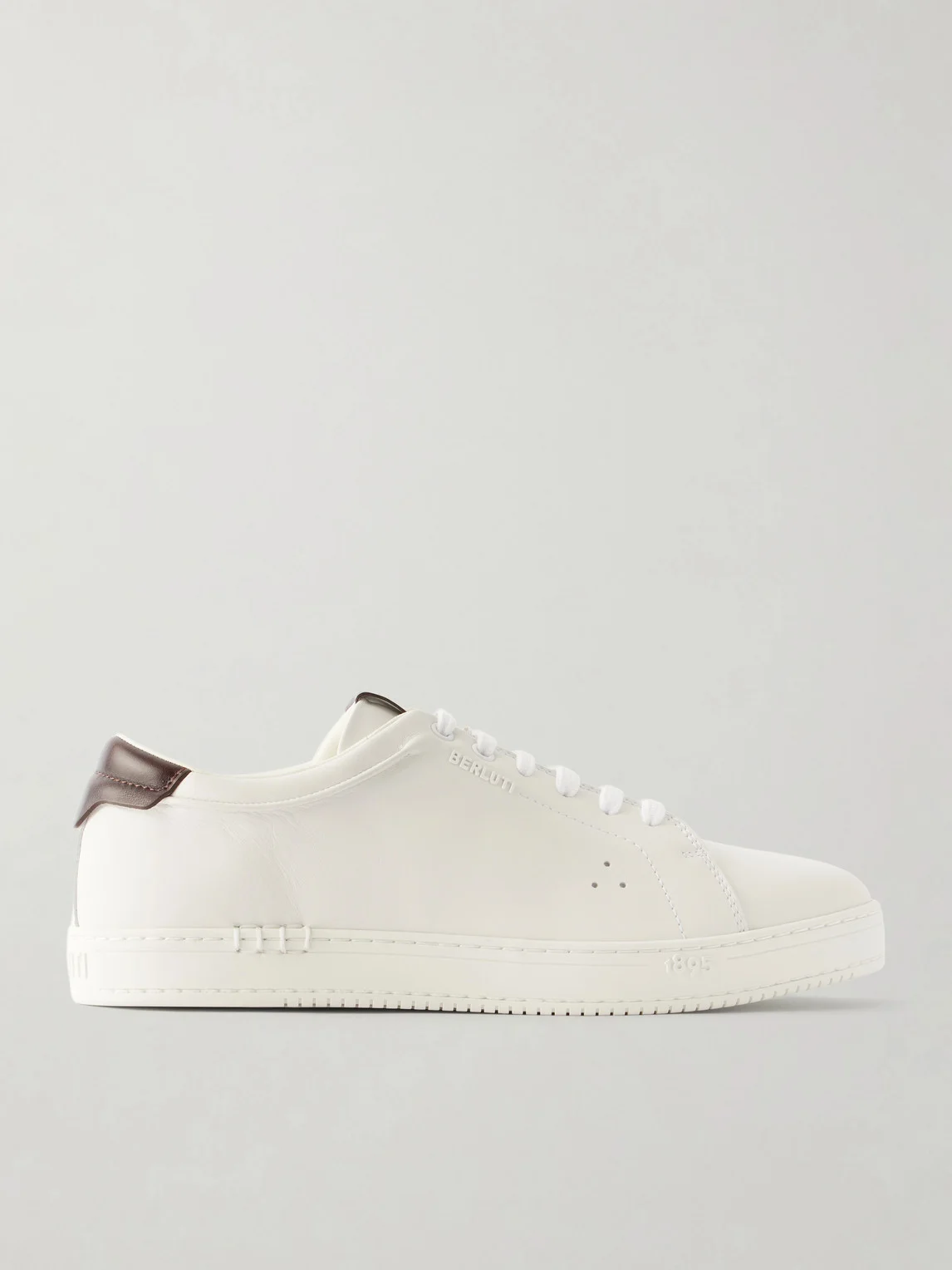 Logo-Embossed Leather Sneakers - 1