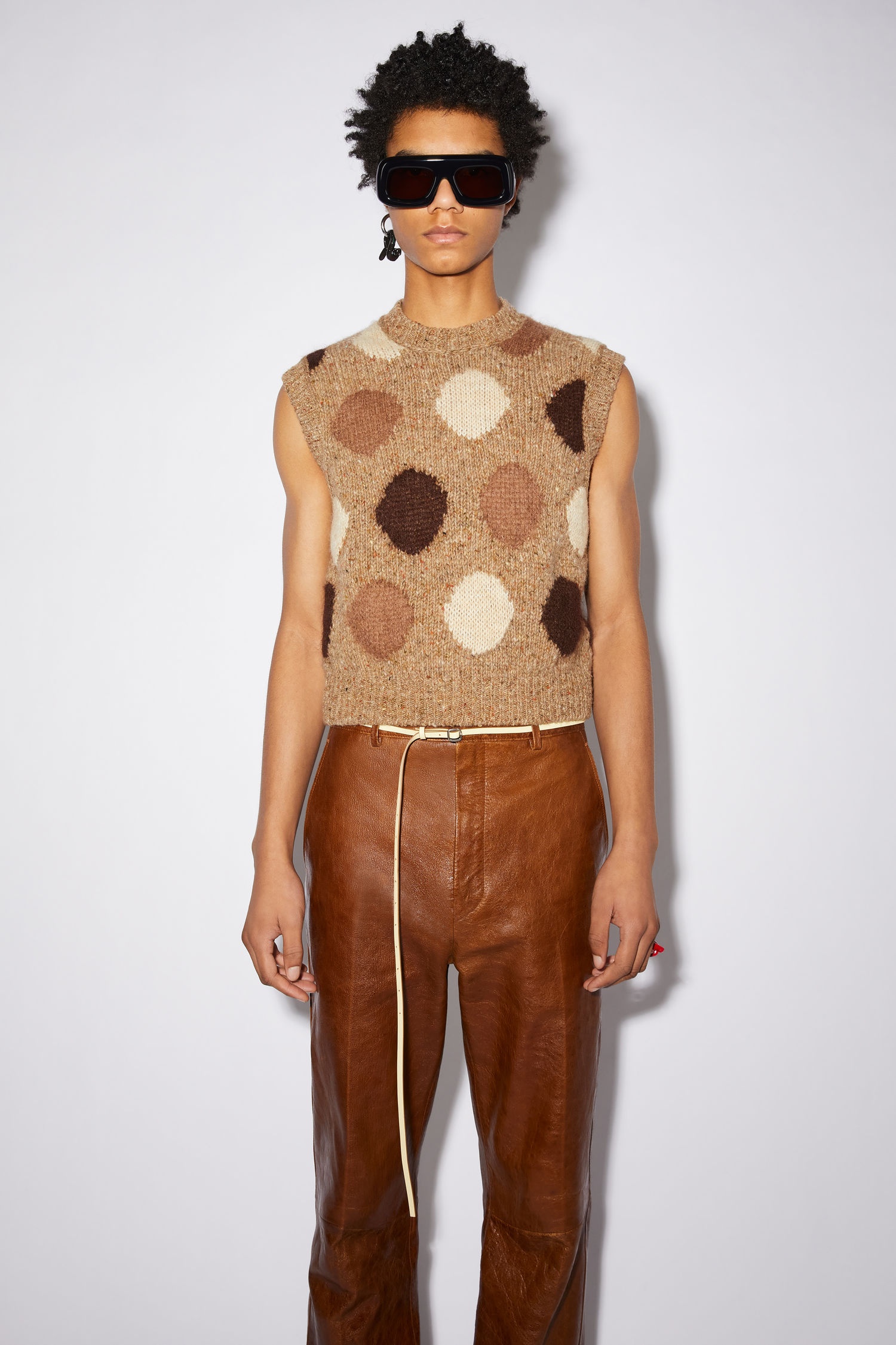 Dot sweater vest - Brown/multi - 2