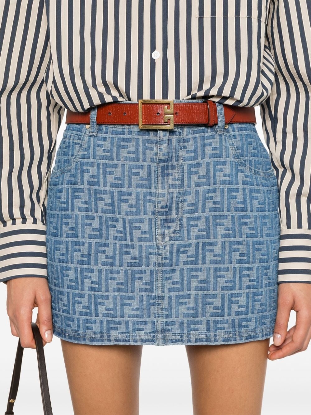 FF-motif mini skirt - 5