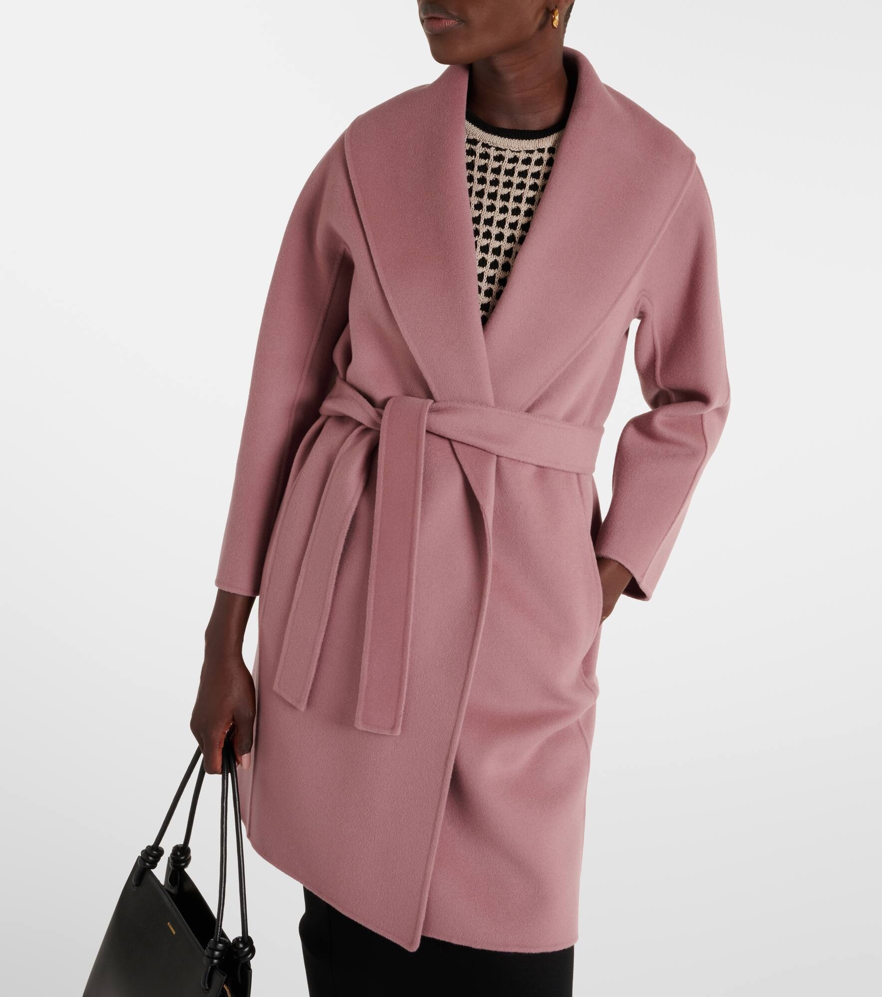 Messi belted virgin wool coat - 7