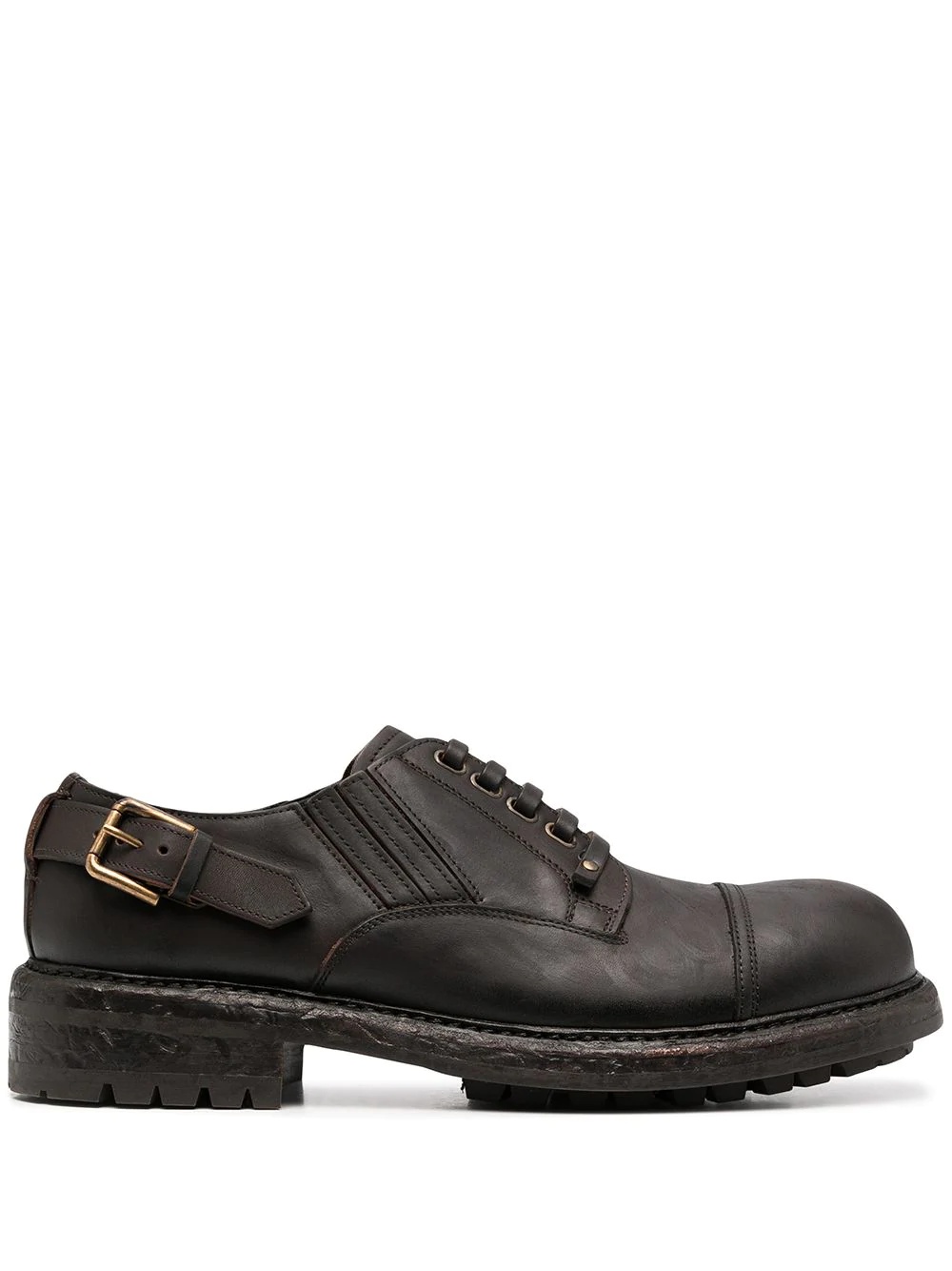 leather buckle Derby shoes - 1