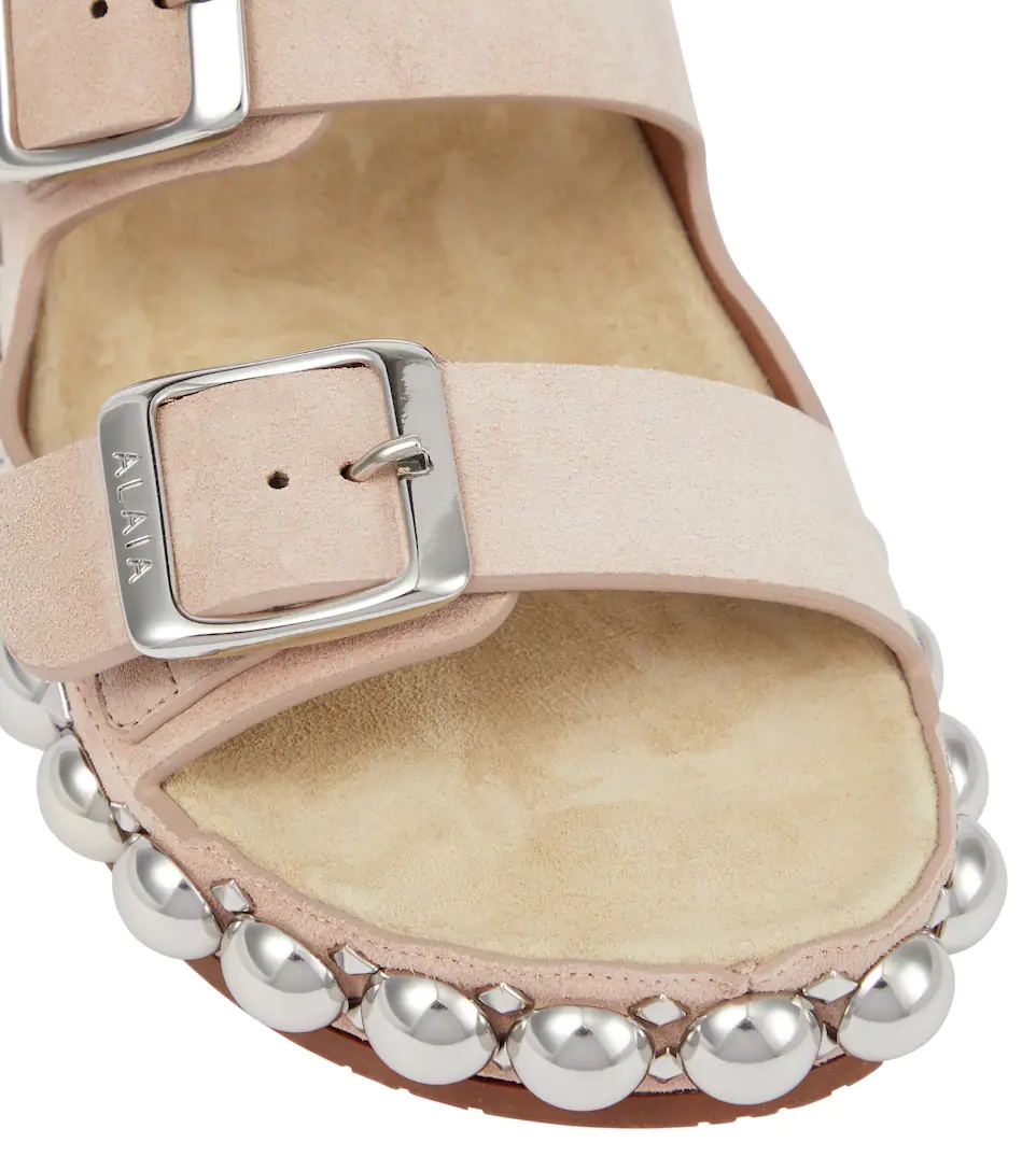 Bombe embellished suede slides - 6