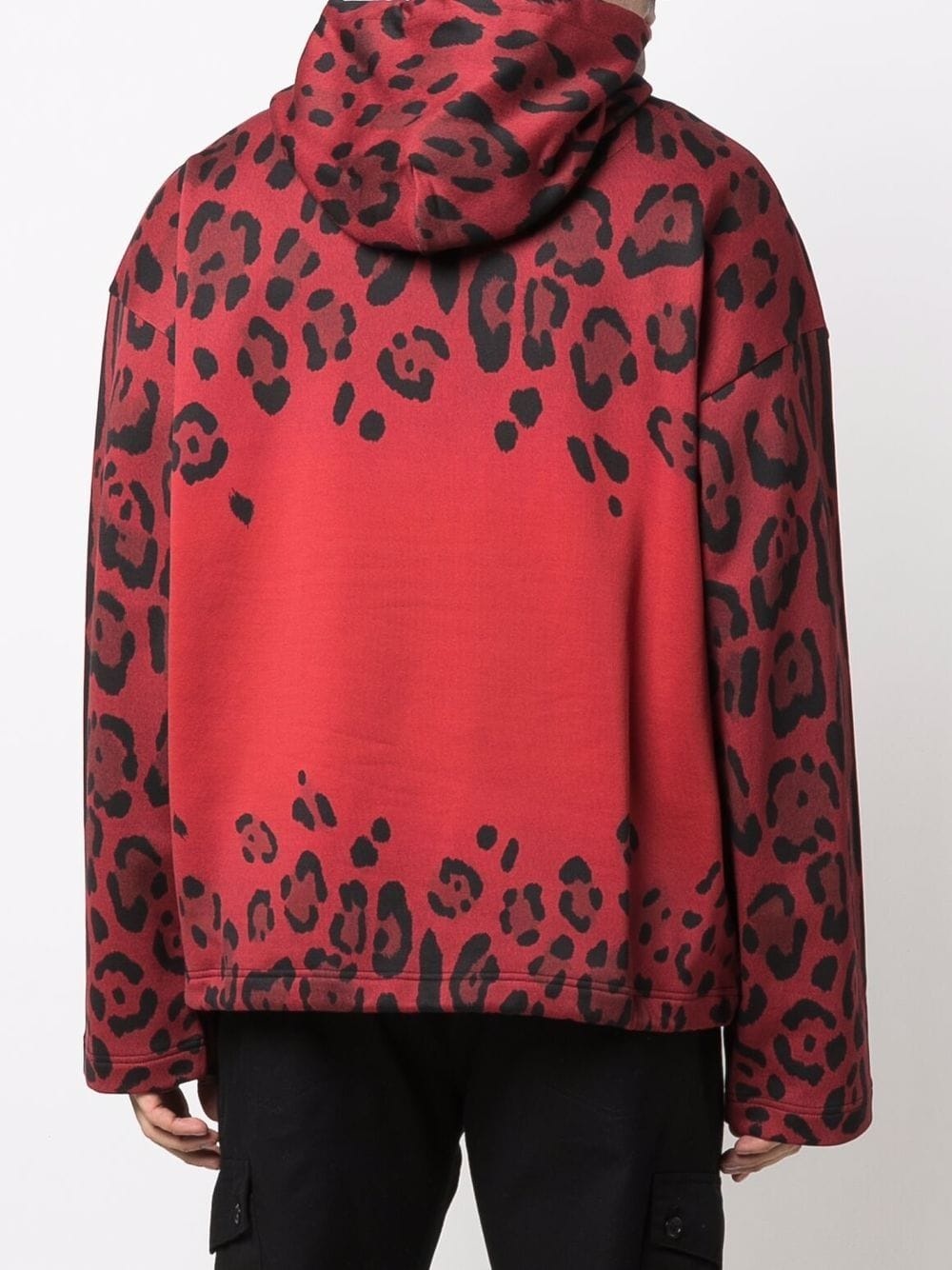 leopard-print cotton hoodie - 4