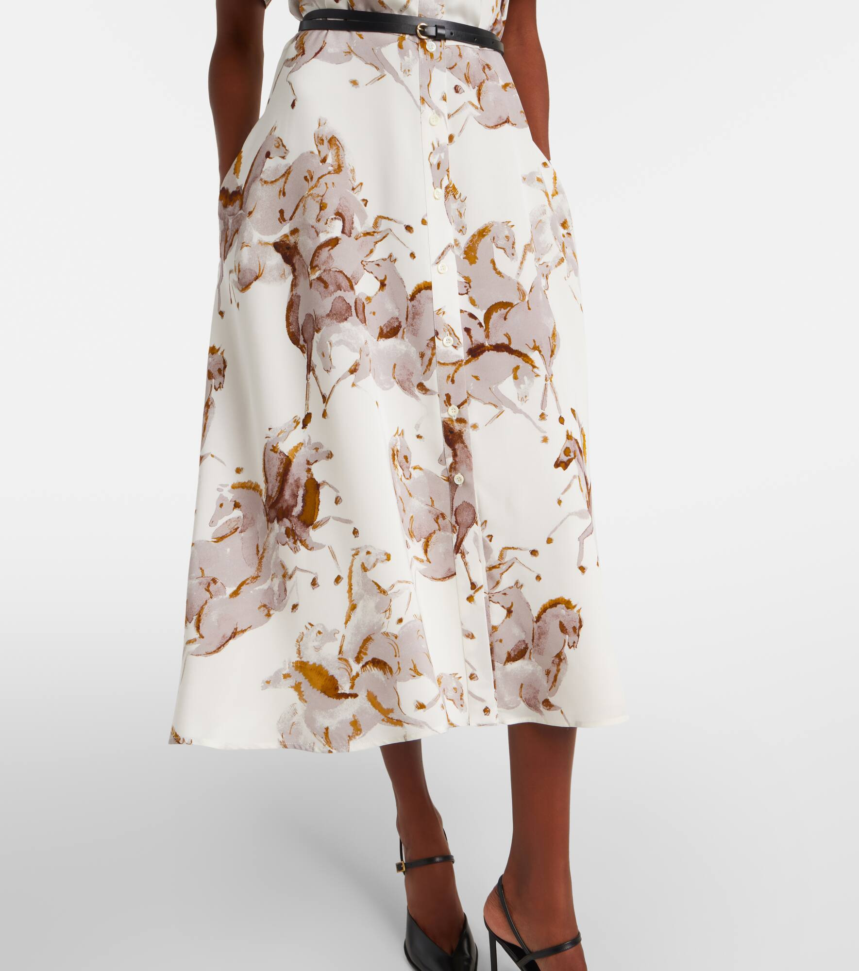 Kiera printed silk shirt dress - 5