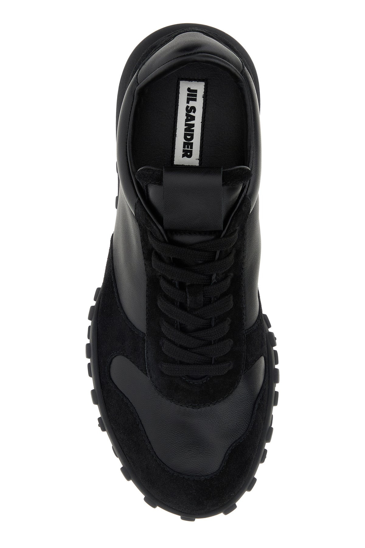 Black nappa leather and suede Moon sneakers - 4
