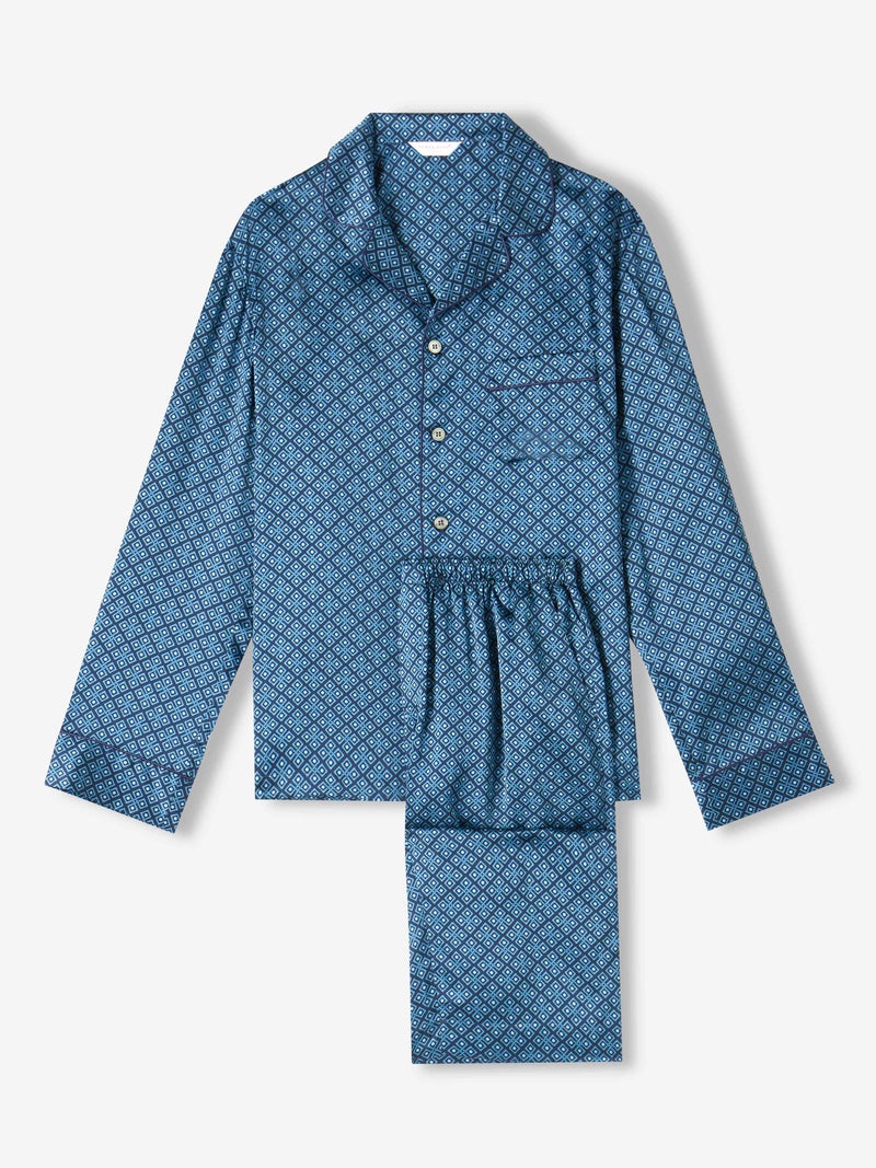 Men's Pyjamas Brindisi 89 Silk Satin Navy - 1